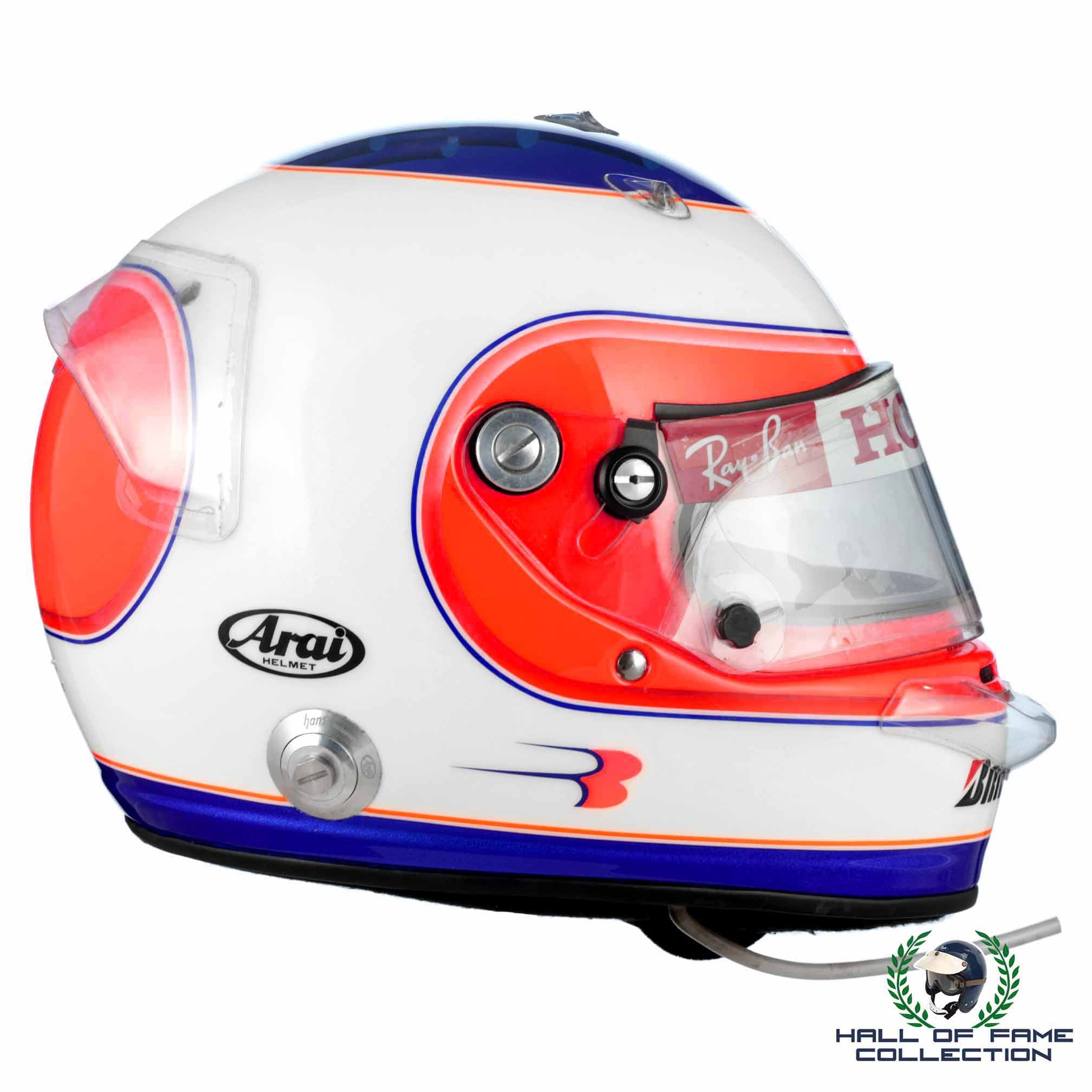2008 Rubens Barrichello European GP Used Arai Honda F1 Helmet