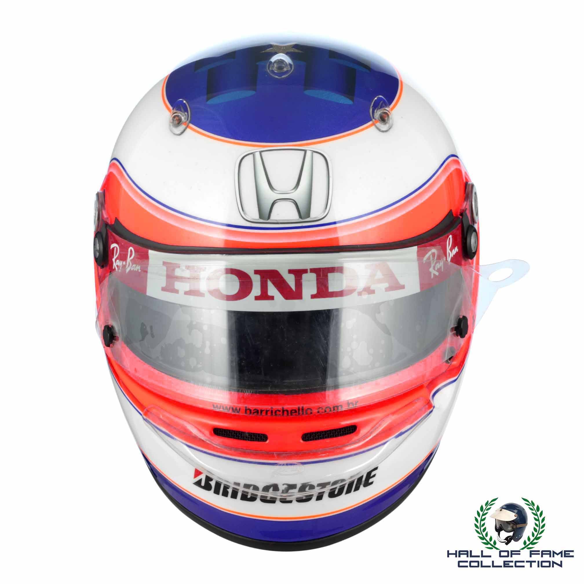 2008 Rubens Barrichello European GP Used Arai Honda F1 Helmet