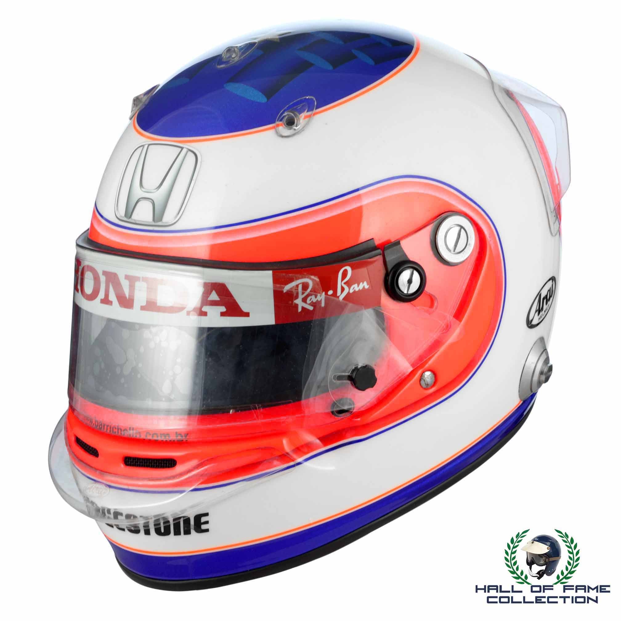 2008 Rubens Barrichello European GP Used Arai Honda F1 Helmet