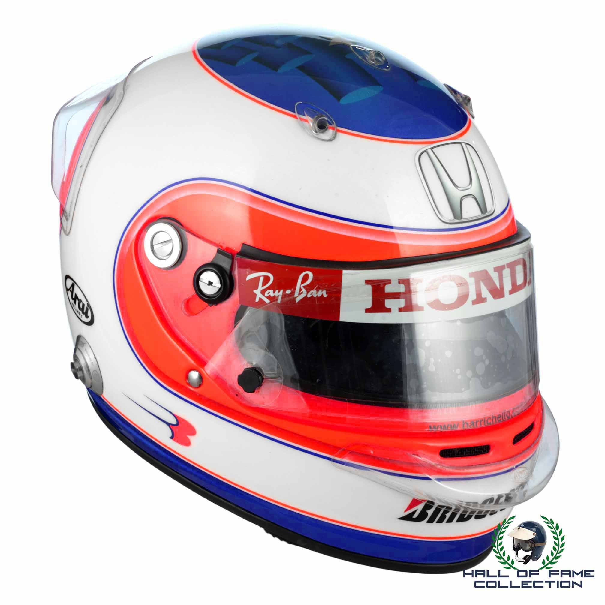 2008 Rubens Barrichello European GP Used Arai Honda F1 Helmet