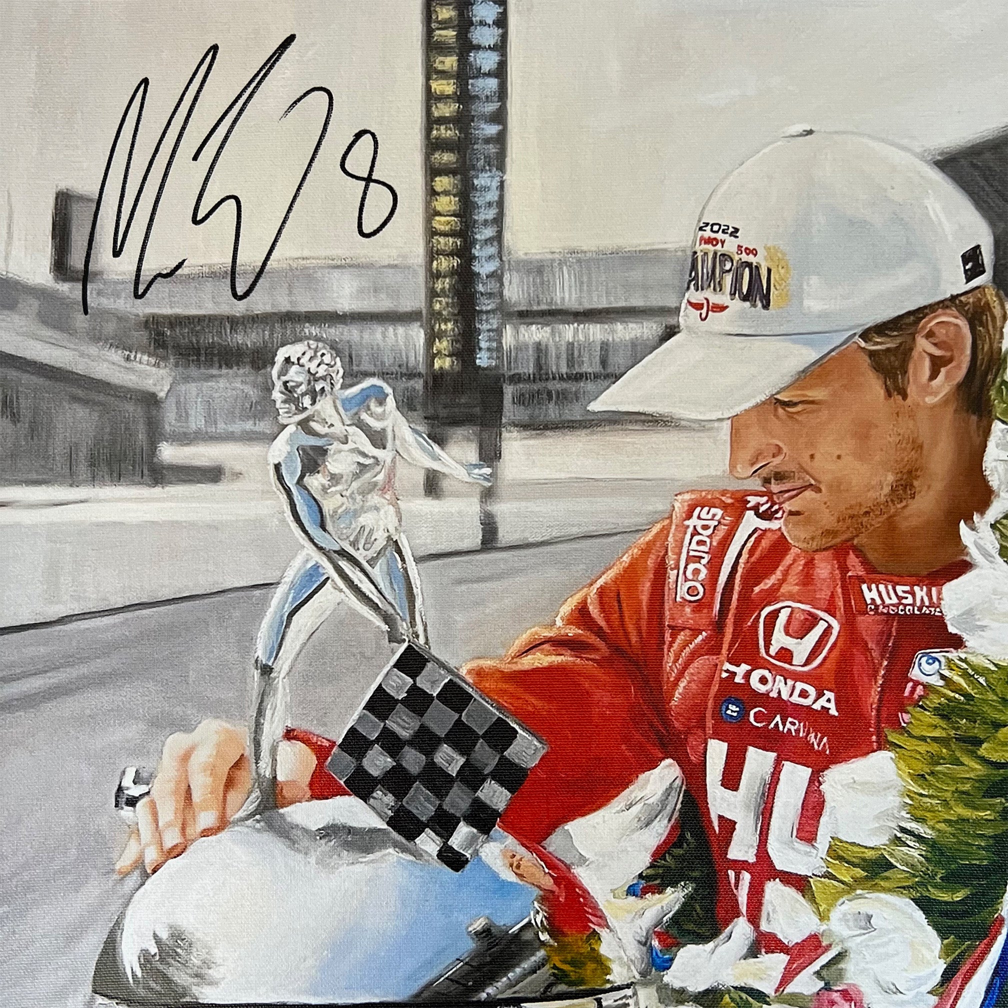 2022 Marcus Ericsson Signed Limited Edition /5 Indy 500 Chuck Braud Canvas Print