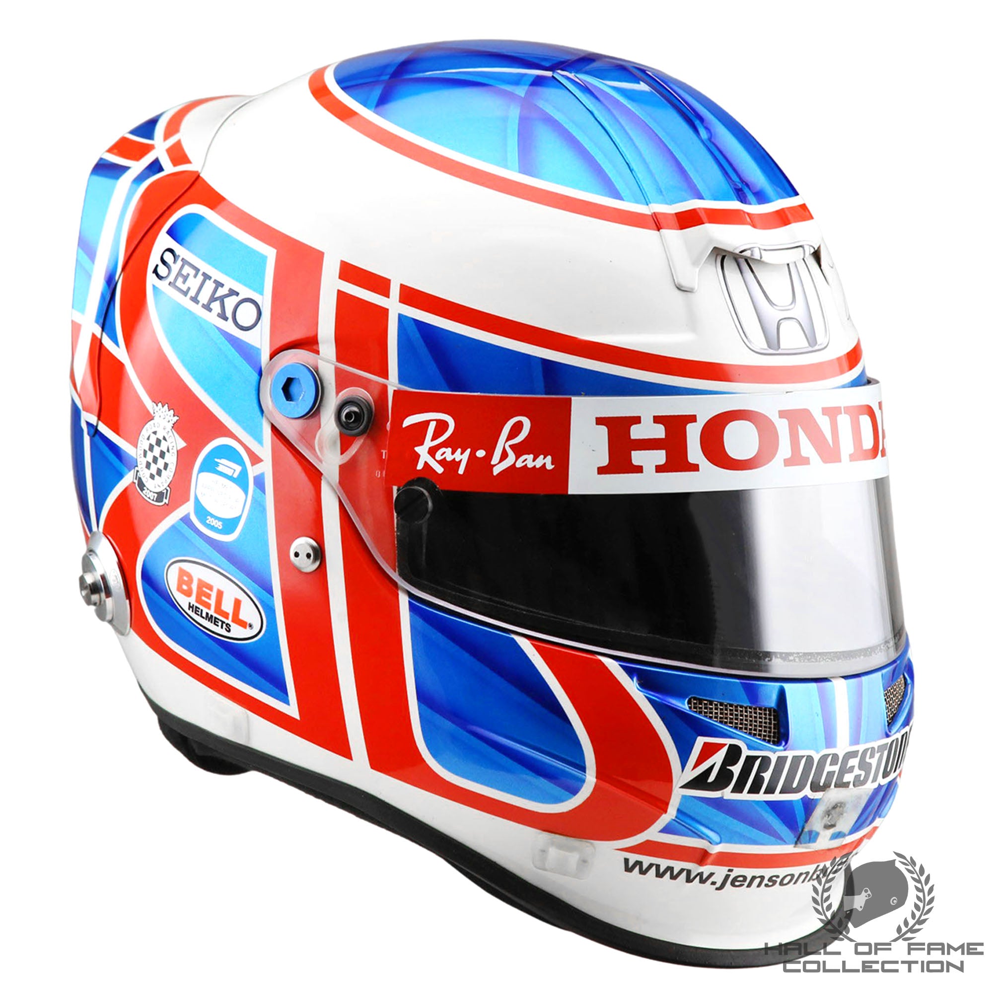 2007 Jenson Button Signed Race Used US Grand Prix Honda F1 Helmet