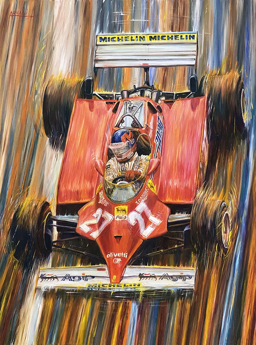 1981 Gilles Villeneuve Ferrari 126CK Arkadi Original Artwork