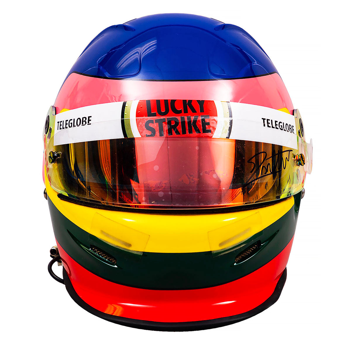 1998/99 Jacques Villeneuve Signed Used BAR Honda Bell F1 Helmet