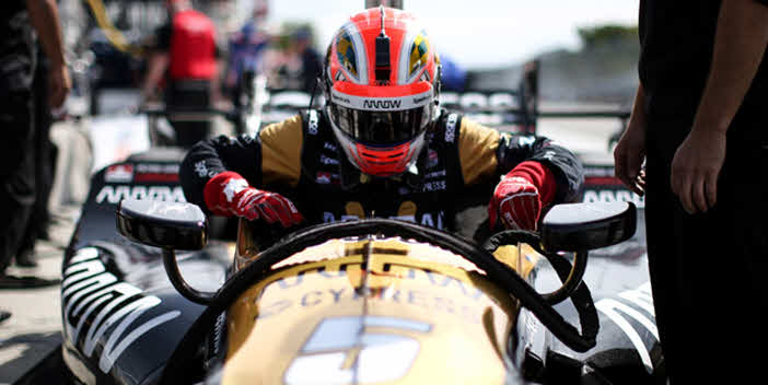 2017 James Hinchcliffe Signed Race Used Schmidt Peterson Motorsports IndyCar Helmet