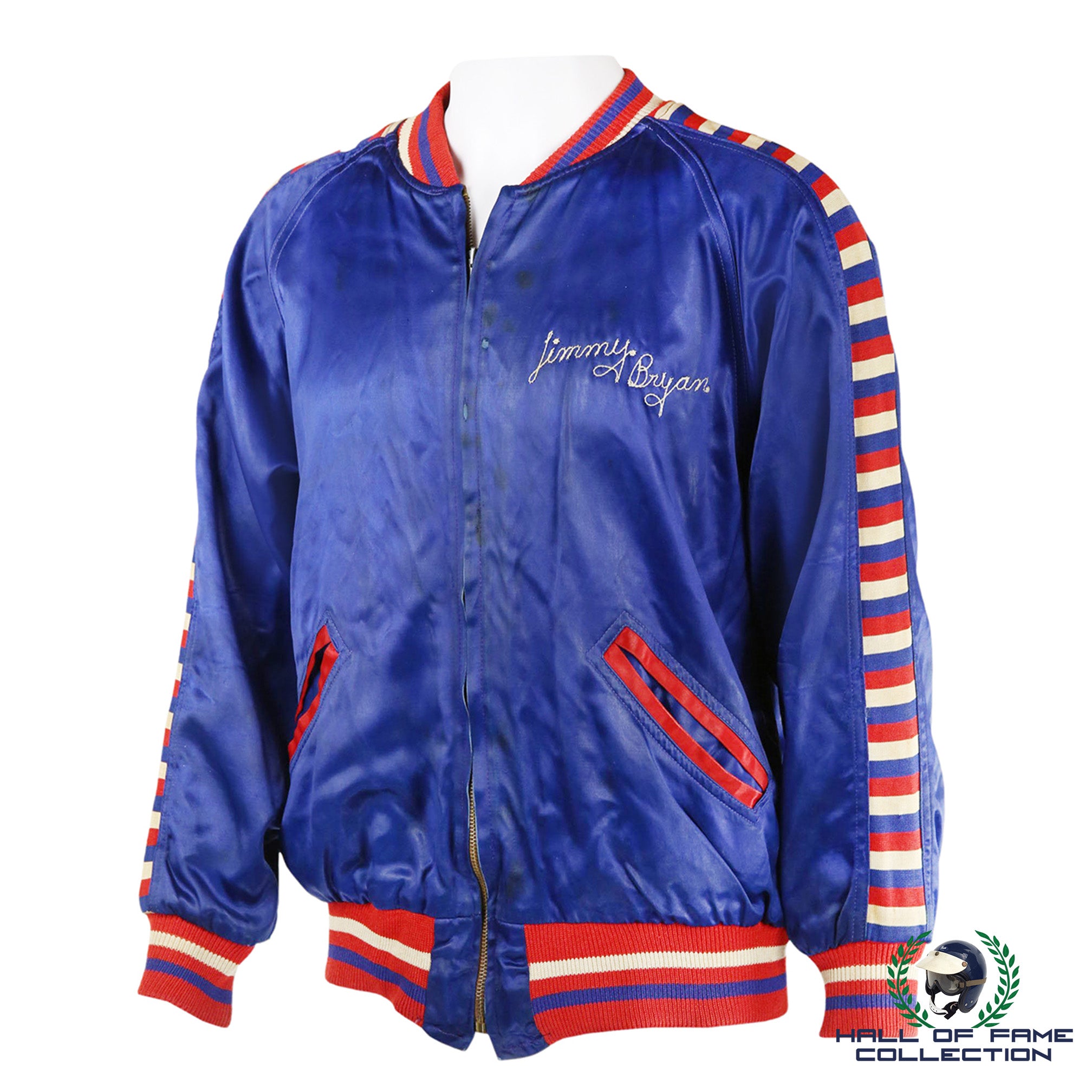 1957 Jimmy Bryan Race Worn Indy 500 Jacket, Belt and Signed Pit Pass