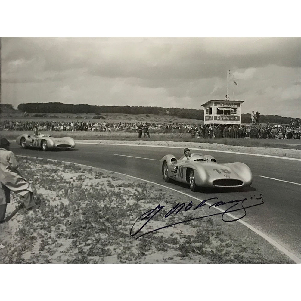 1954 Juan Manual Fangio Signed Winner French GP Daimler Benz AG 8.5 x 6.5 F1 Photograph