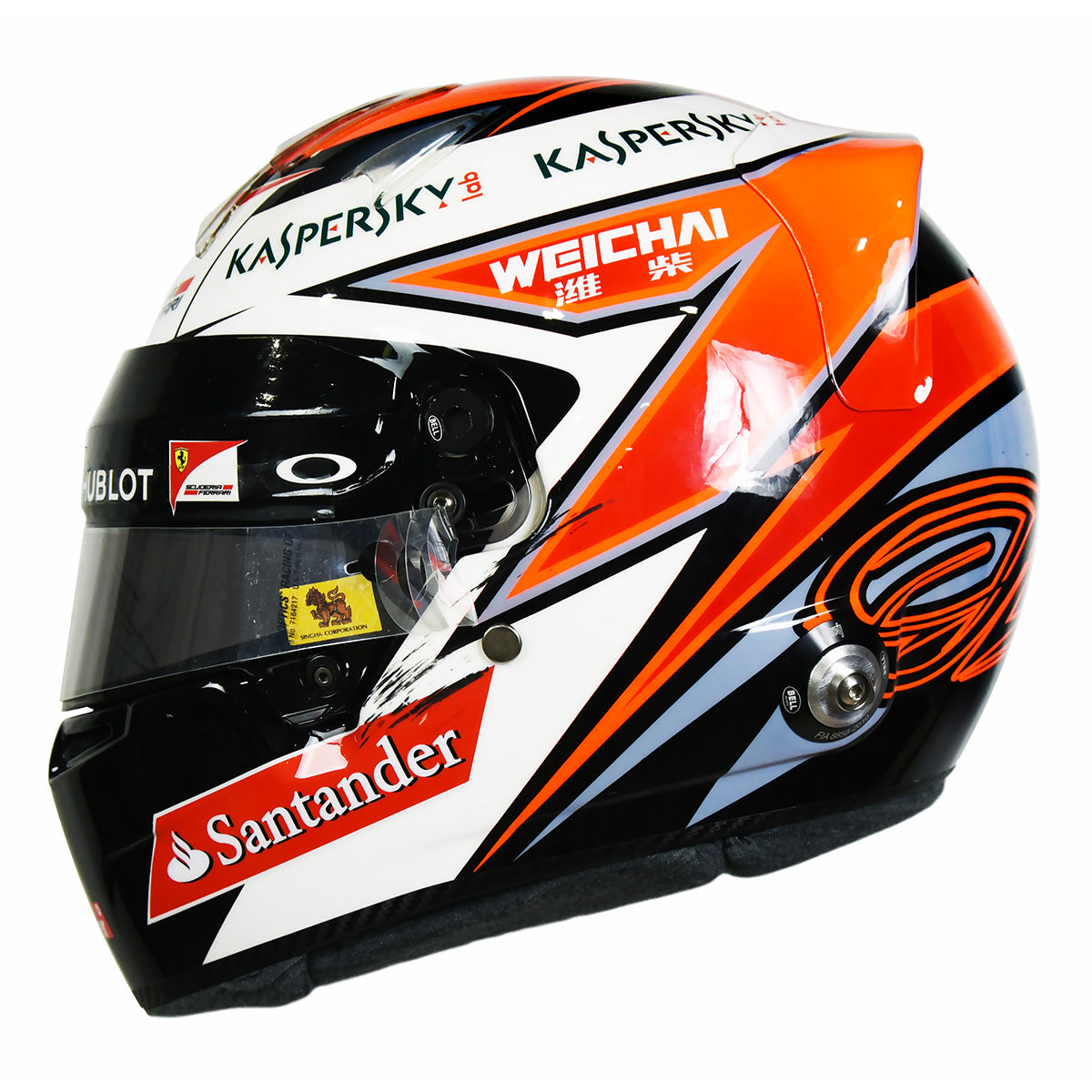 2015 Kimi Raikkonen Signed Race Used Hungarian Grand Prix Scuderia Ferrari F1 Helmet