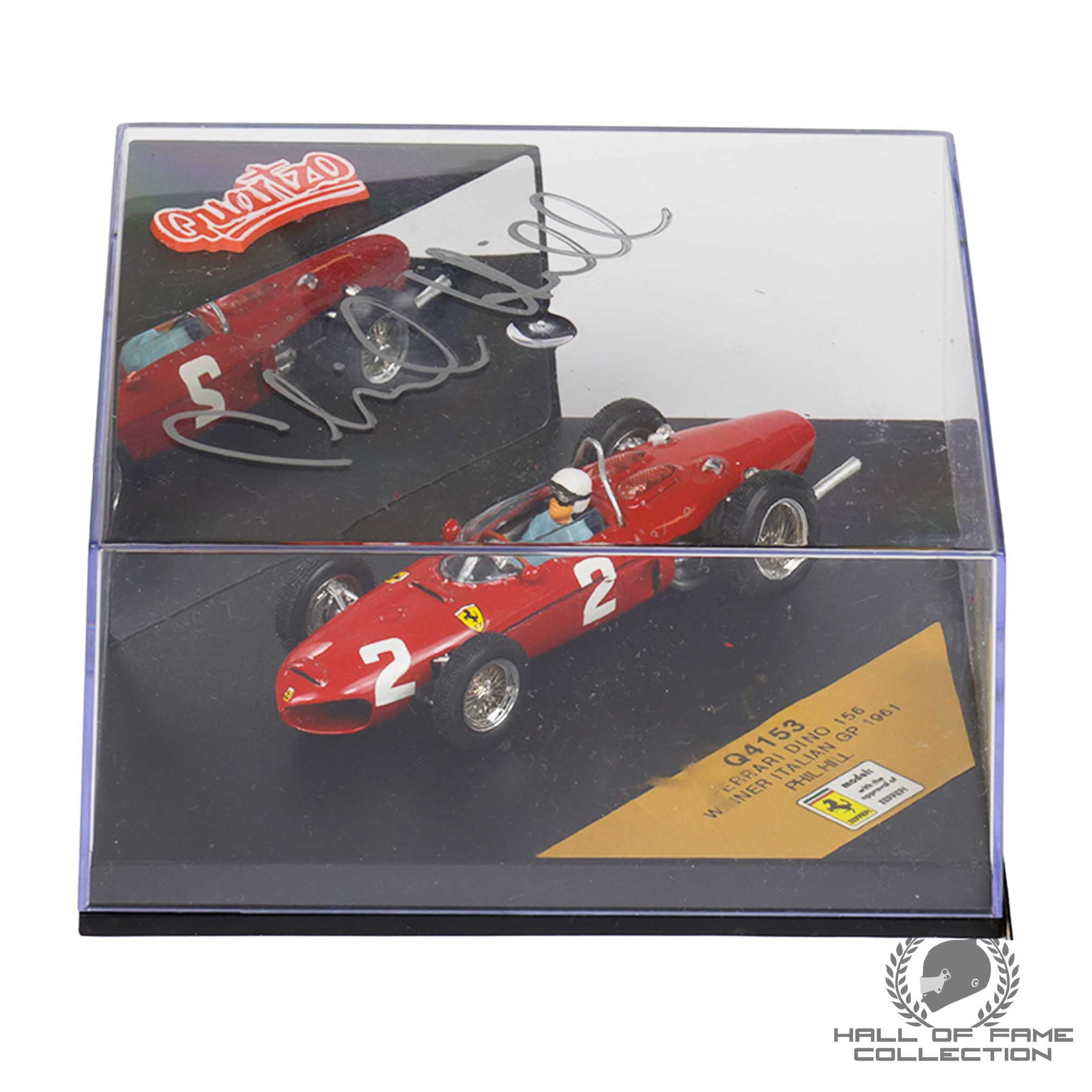 1961 Phil Hill Signed Italian GP Winner Ferrari Dino 156 Quartzo 1:43 F1 Model