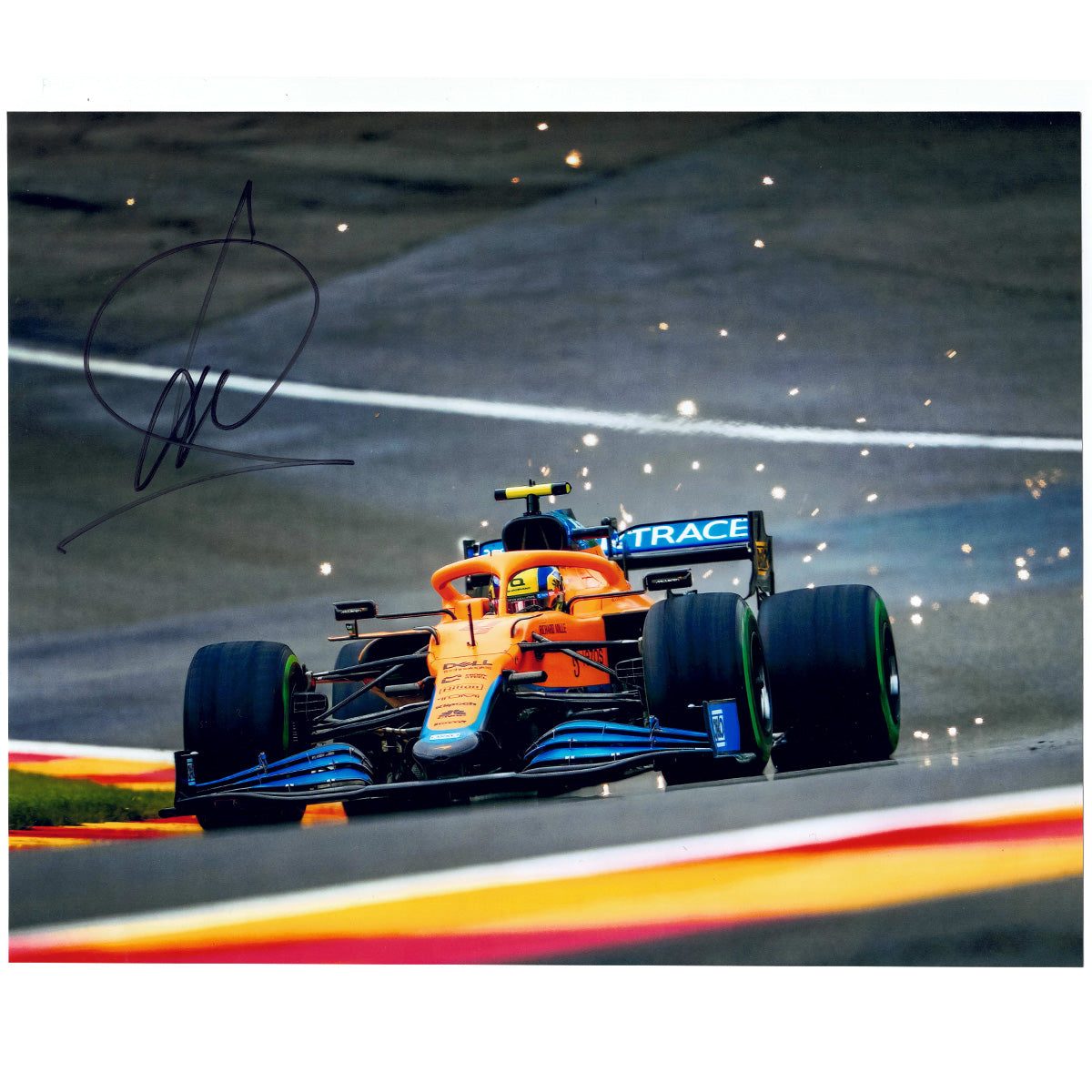 2021 F1 8x10 Collector Set: Photo #27 Lando Norris McLaren Signed "Spa" 1 of 25