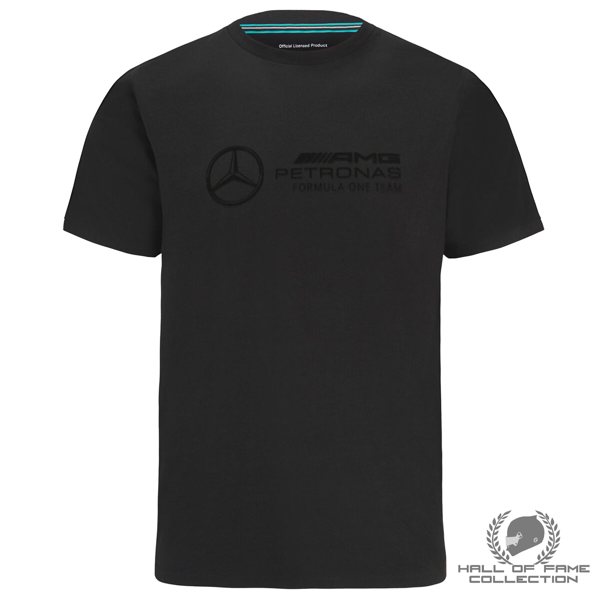 Mercedes Benz AMG Petronas F1 Unisex Stealth Large Logo T-Shirt -Black