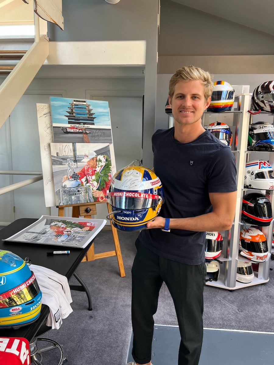 2021 Marcus Ericsson Signed Race Used Chip Ganassi Racing IndyCar Helmet