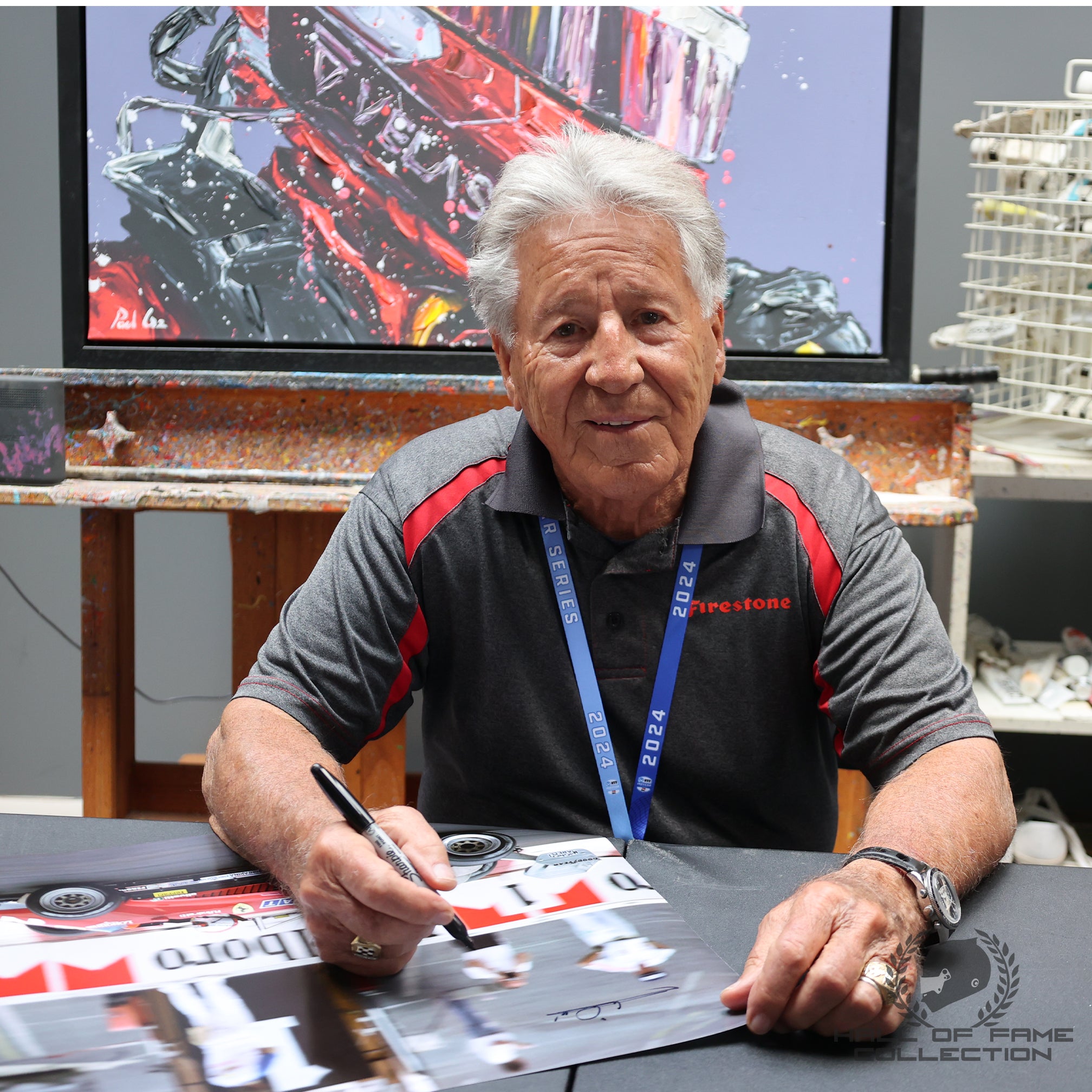 1982 Mario Andretti Signed Ferrari Las Vegas Grand Prix F1 16x20" Limited Edition /25 Framed Photo