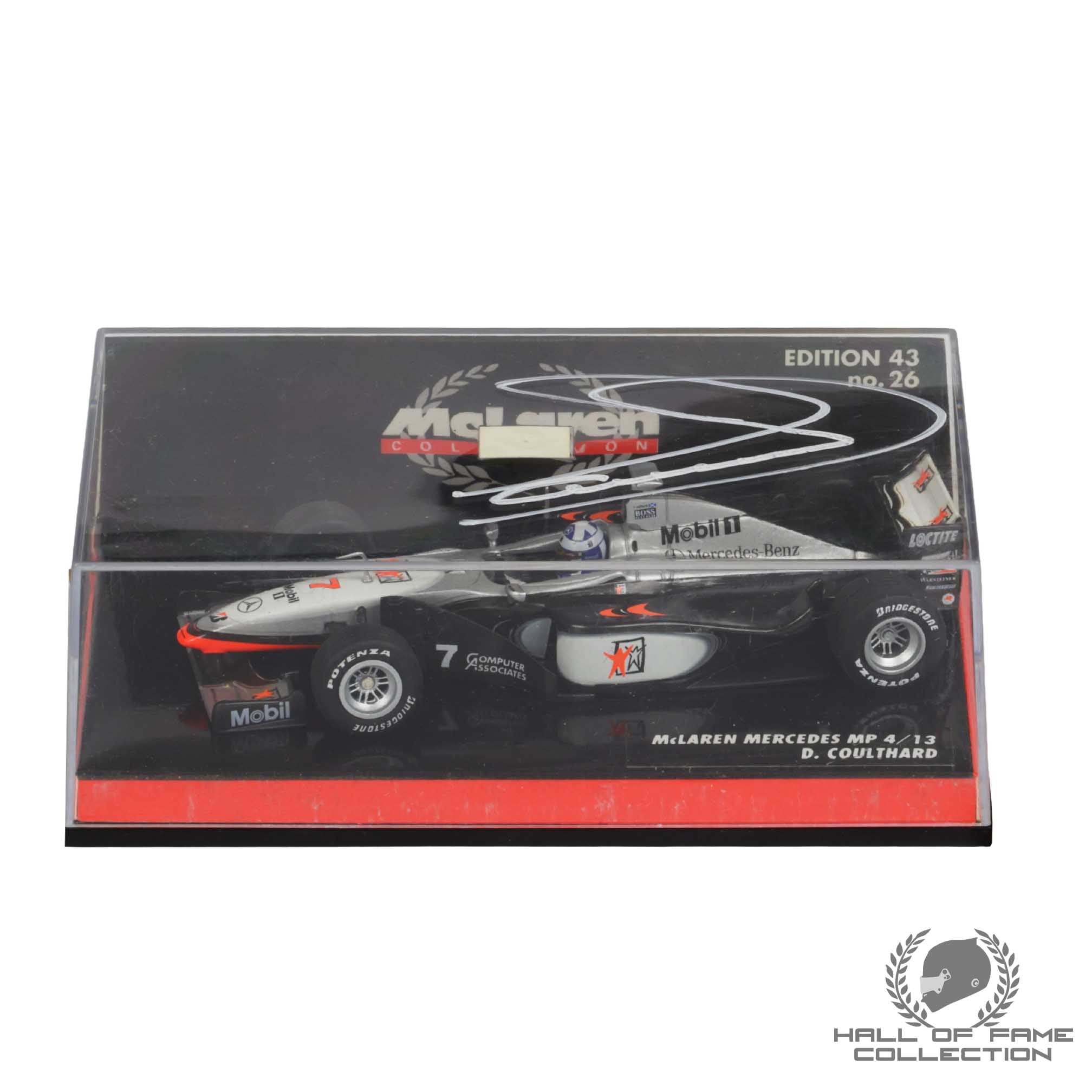 1998 David Coulthard Signed McLaren Mercedes MP4/13 Minichamps 1:43 F1 Model