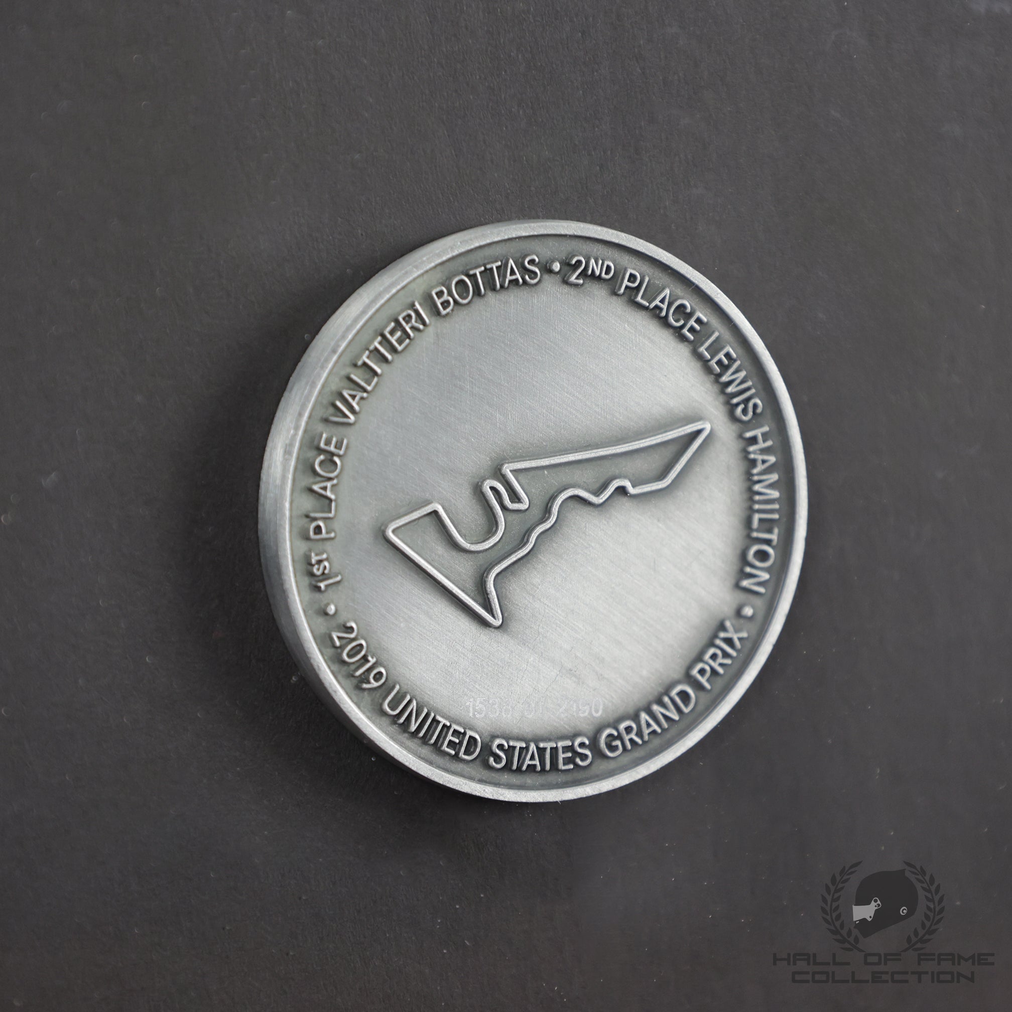 2019 Lewis Hamilton Valtteri Bottas United States Grand Prix Framed Mercedes Team F1 Medallion & Photo