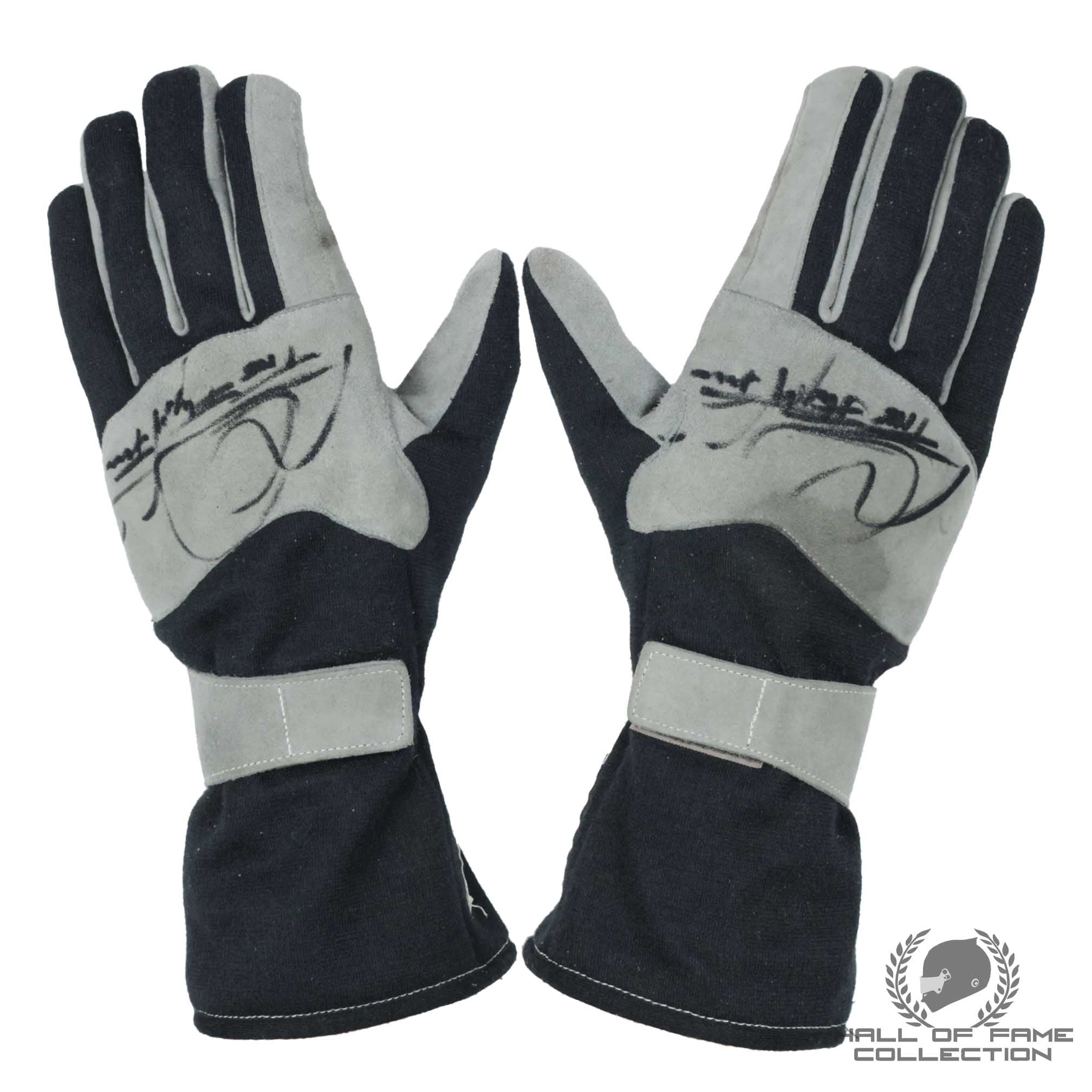 2001 Mika Hakkinen Signed Race Used Mercedes McLaren F1 Gloves