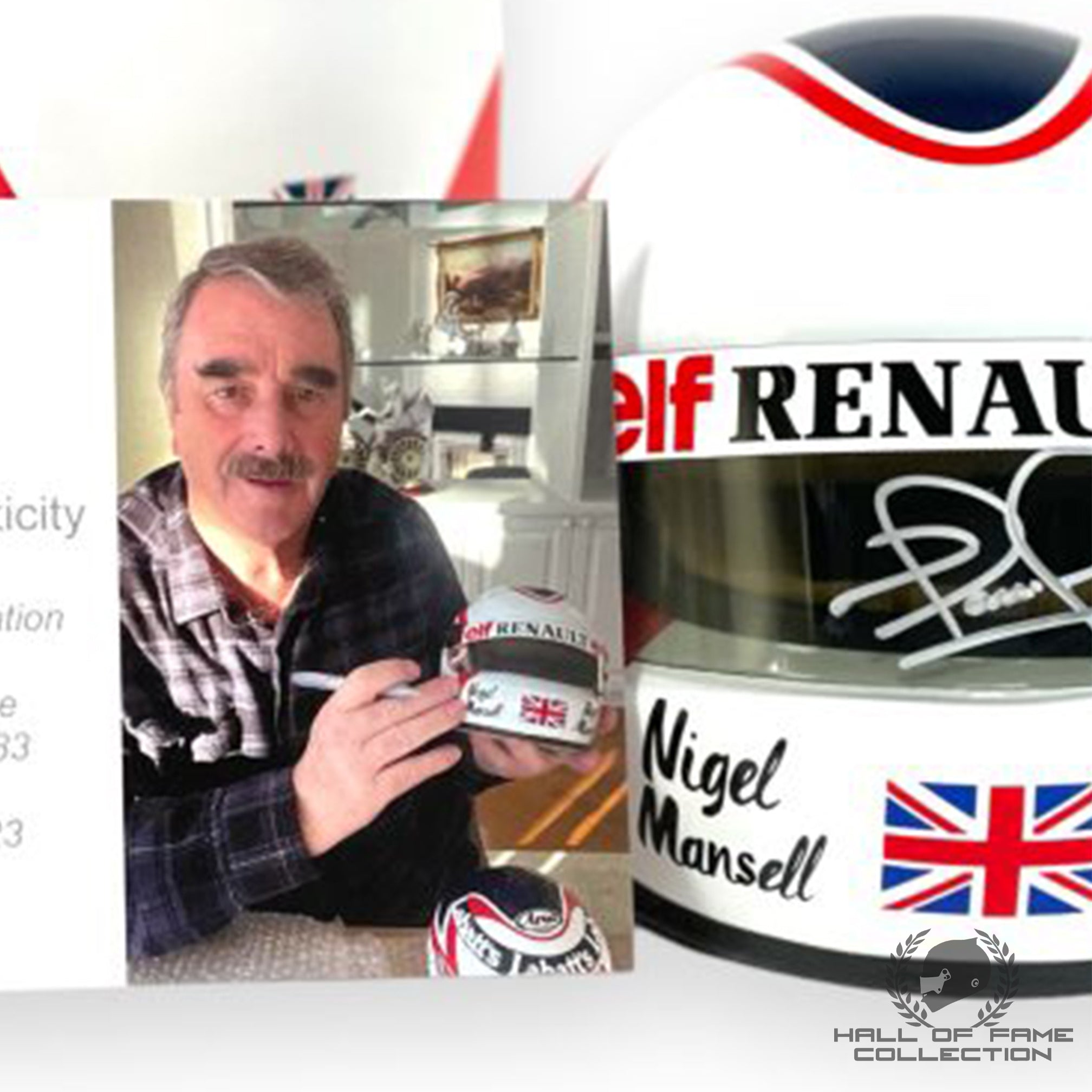 1983 Nigel Mansell Signed 1/2 Scale Bell Lotus F1 Helmet