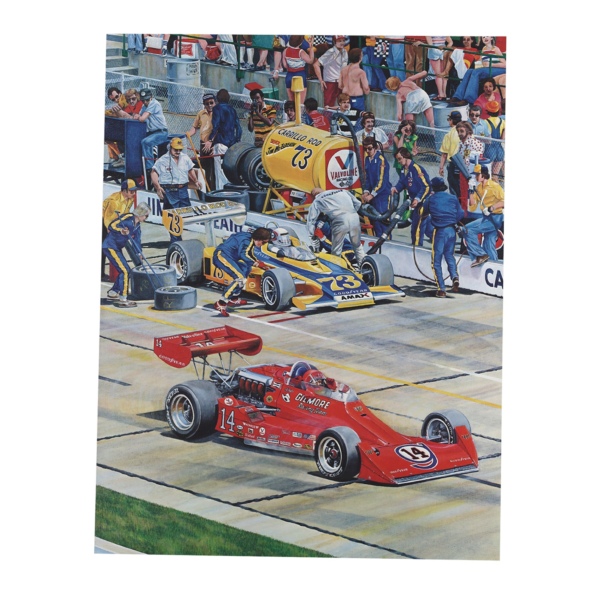 1977 AJ Foyt / Jim McElreath 4th Indianapolis 500 Victory Ron Burton 24 x 32 Lithograph Print