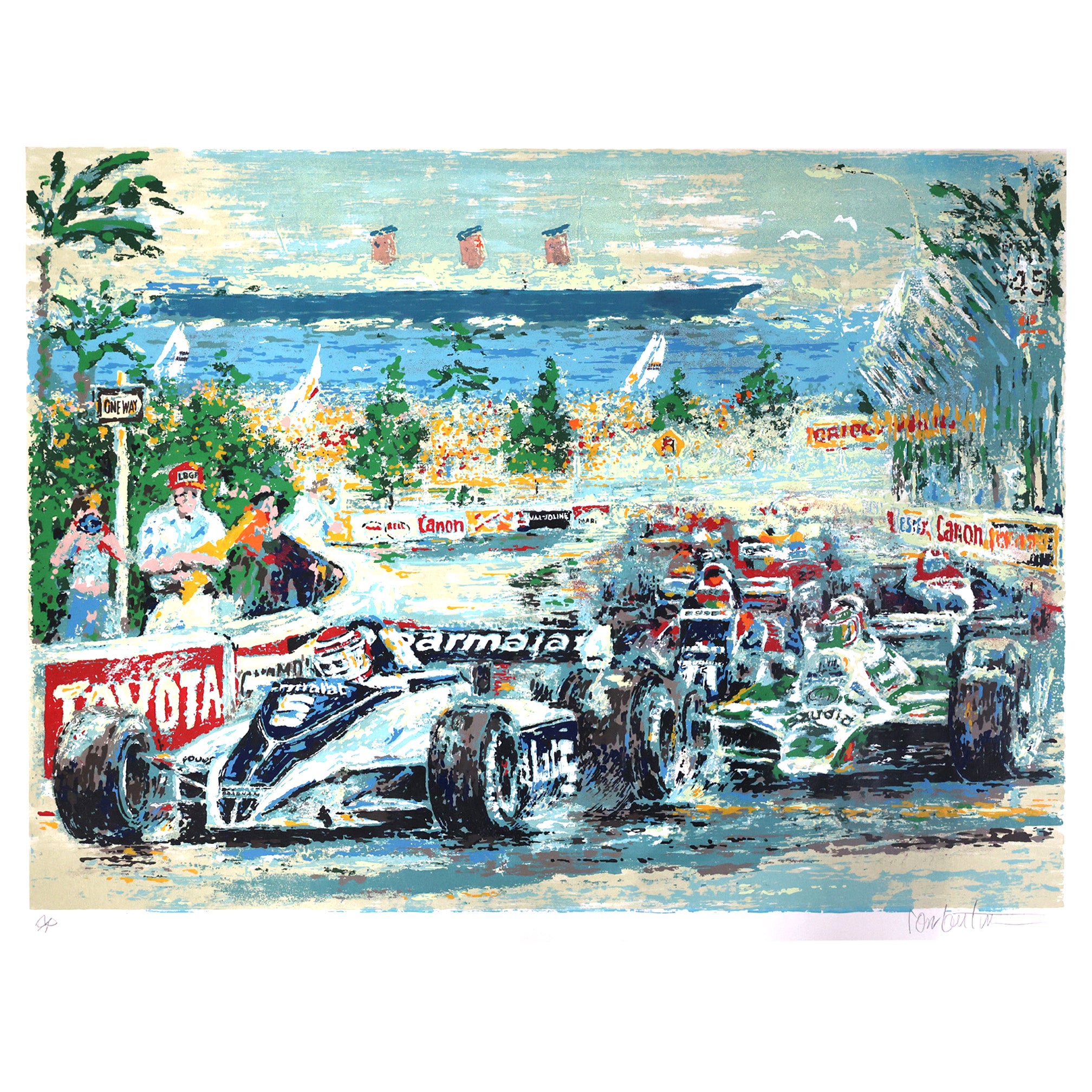 1981 Piquet / Jones / Andretti Long Beach Grand Prix Ron Burton 41 x 31 Print