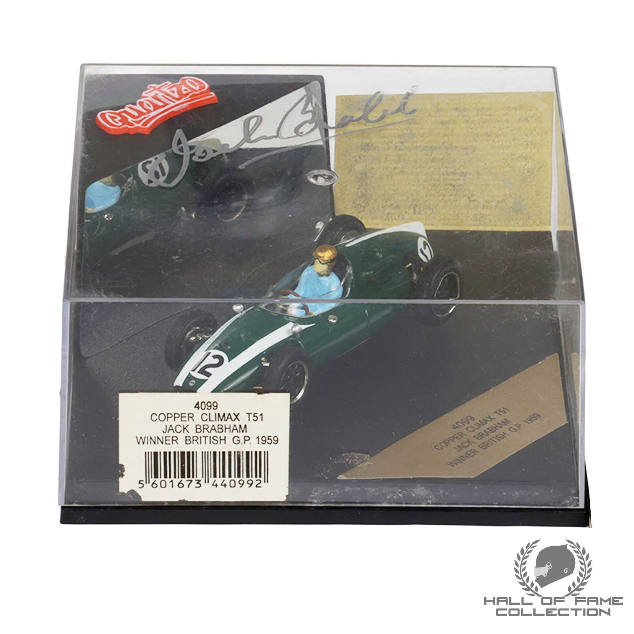 1970 Sir Jack Brabham Signed British GP Cooper Climax T51 Quartz 1:43 F1 Model