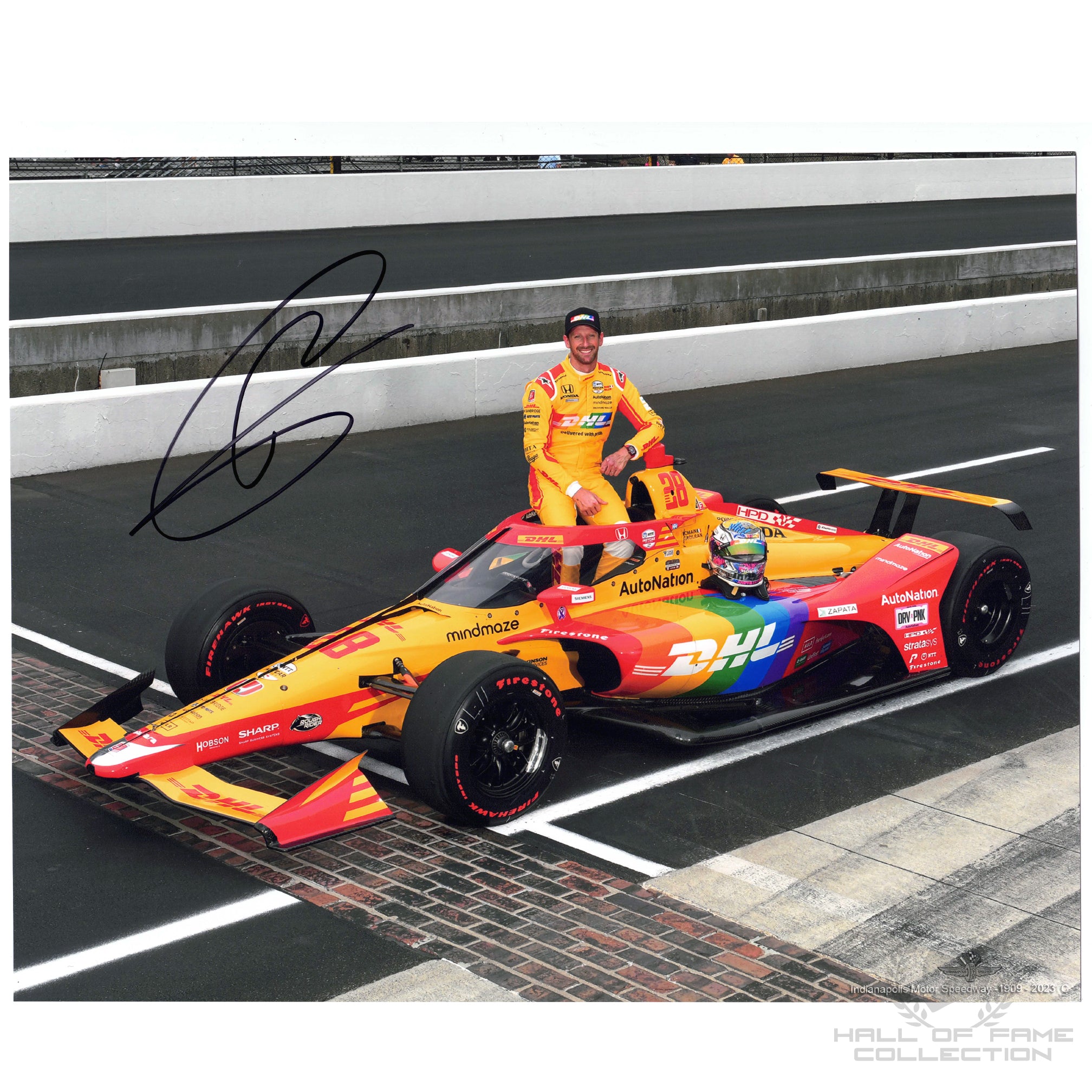 2022 Romain Grosjean Signed Indy 500 "Rookie" 8x10 Photo