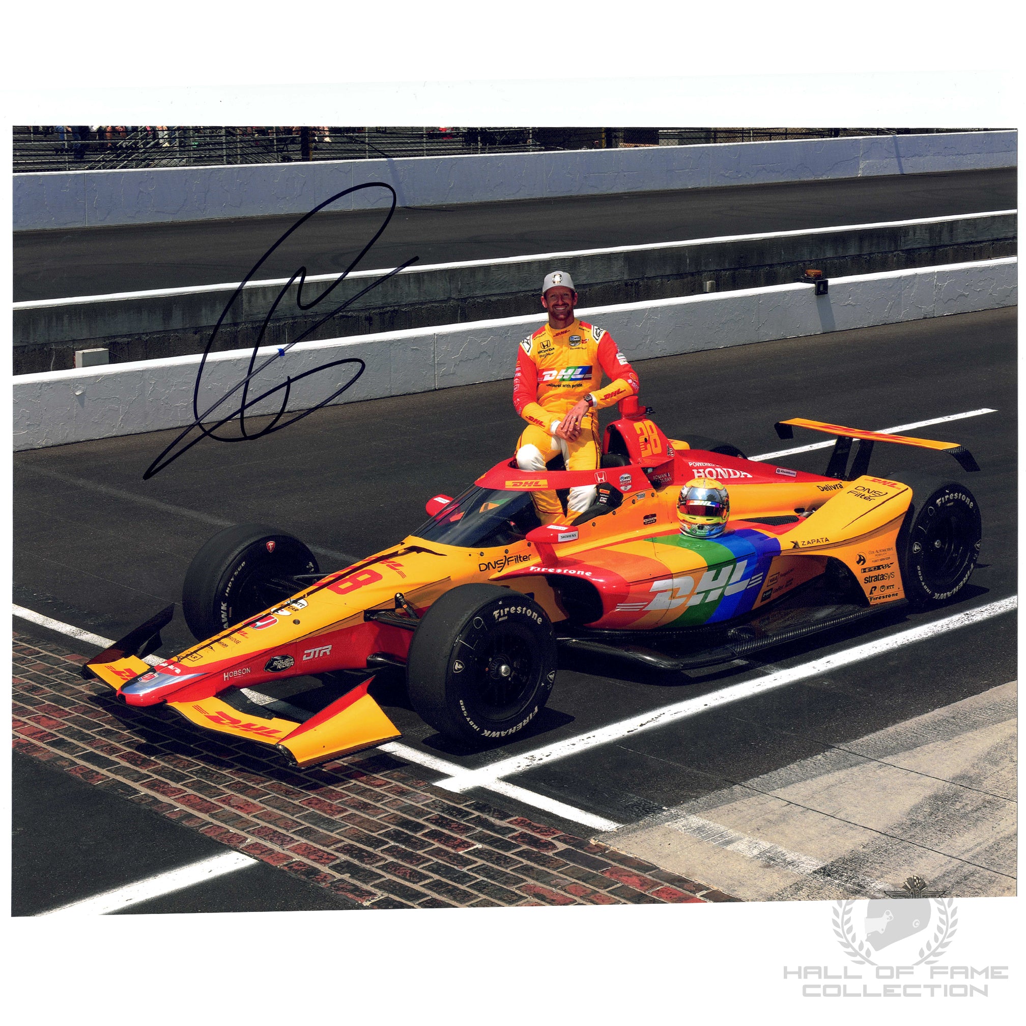 2023 Romain Grosjean Signed Indy 500 Andretti Autosport 8x10 Photo