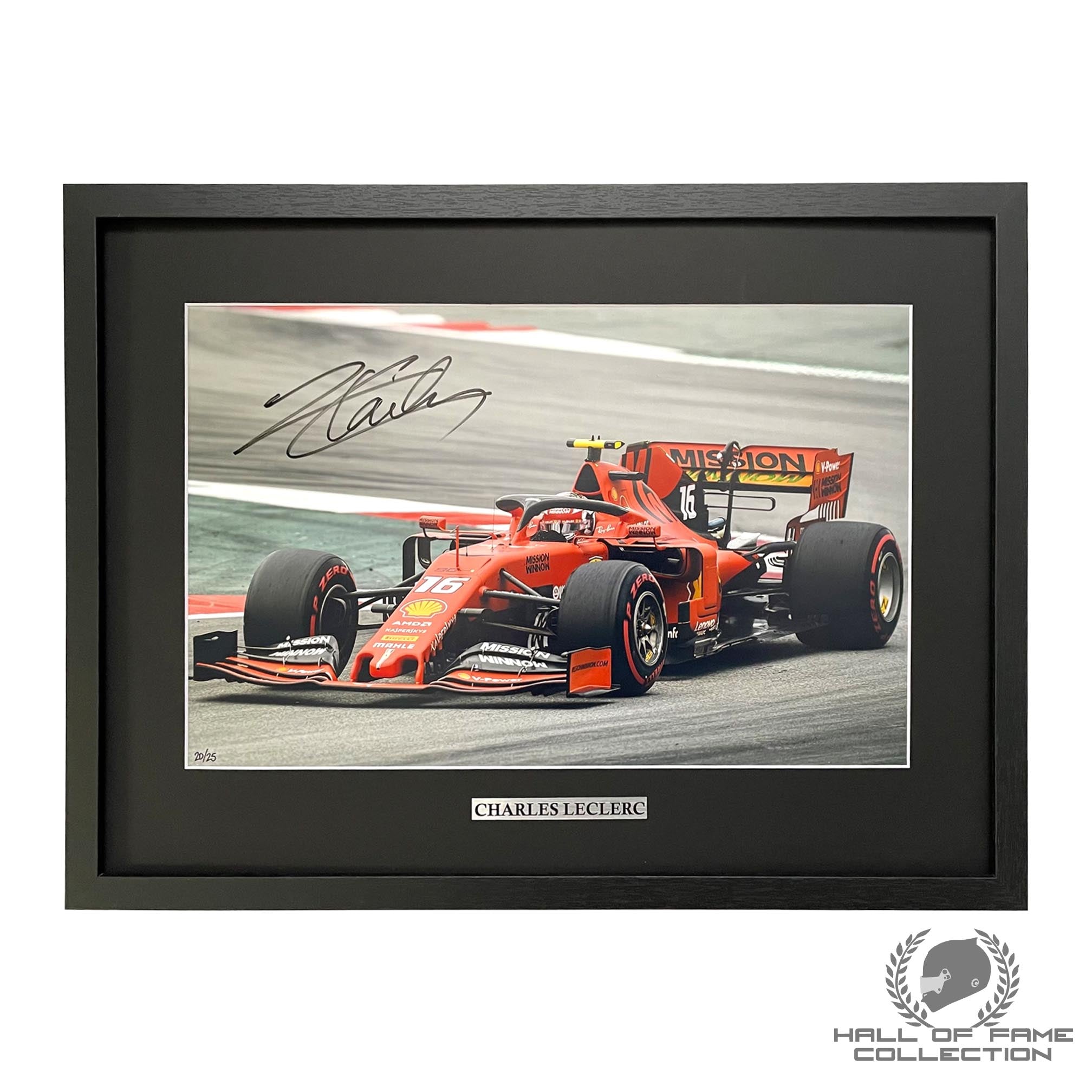 Charles Leclerc Signed Scuderia Ferrari Framed F1 Photo