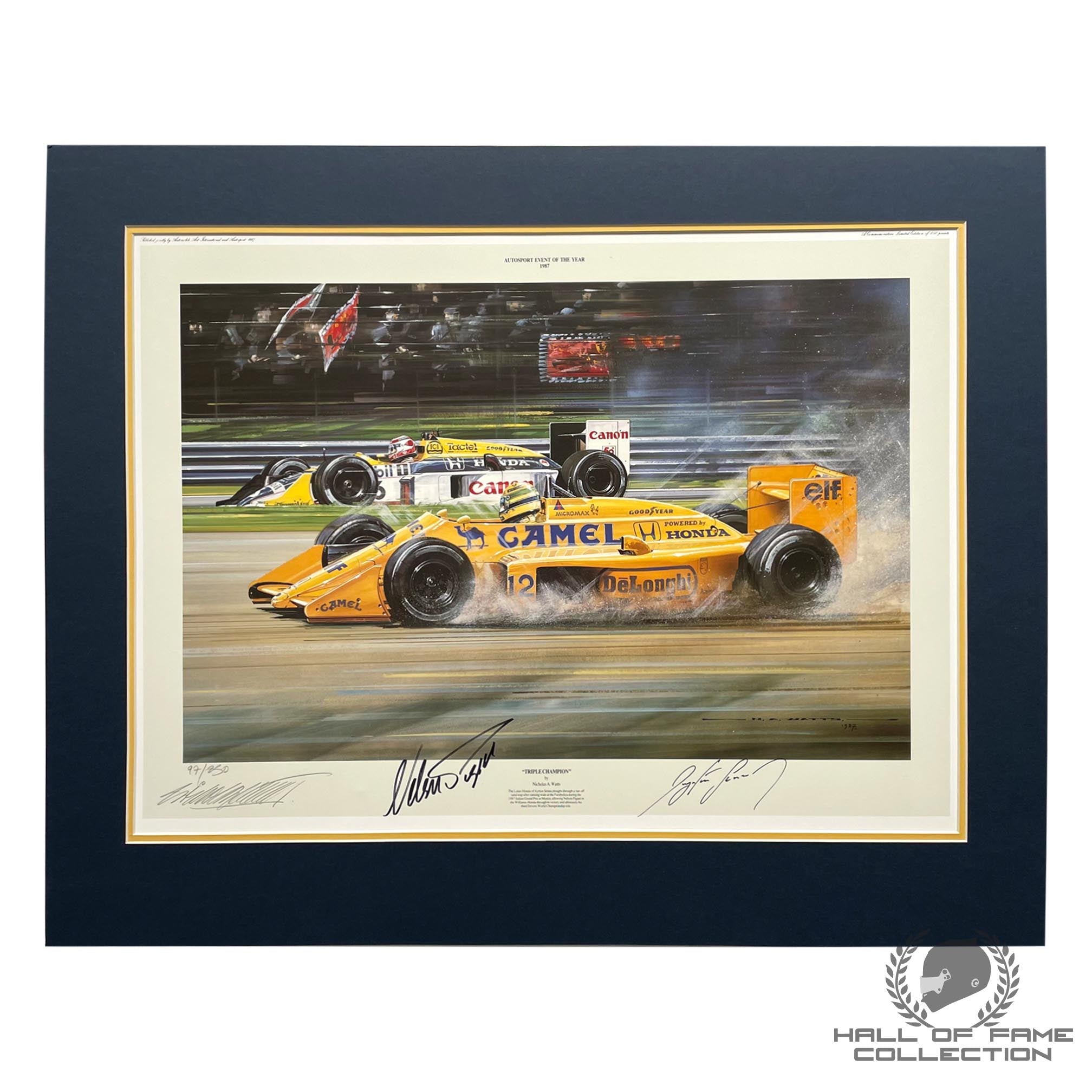 お値下げ‼️Ayrton Ｓenna da Ｓilva  Ｌast Ｖictory 1987 Ayrton Senna & Nelson Piquet Signed 