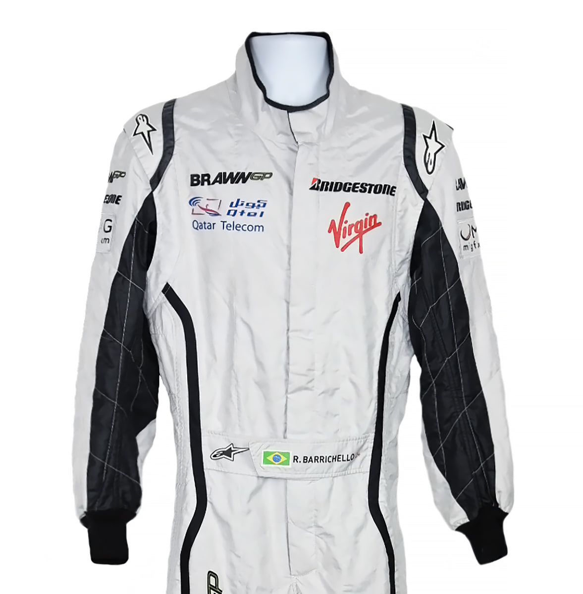 2009 Rubens Barrichello Race Used Brawn Abu Dhabi Grand Prix F1 Suit