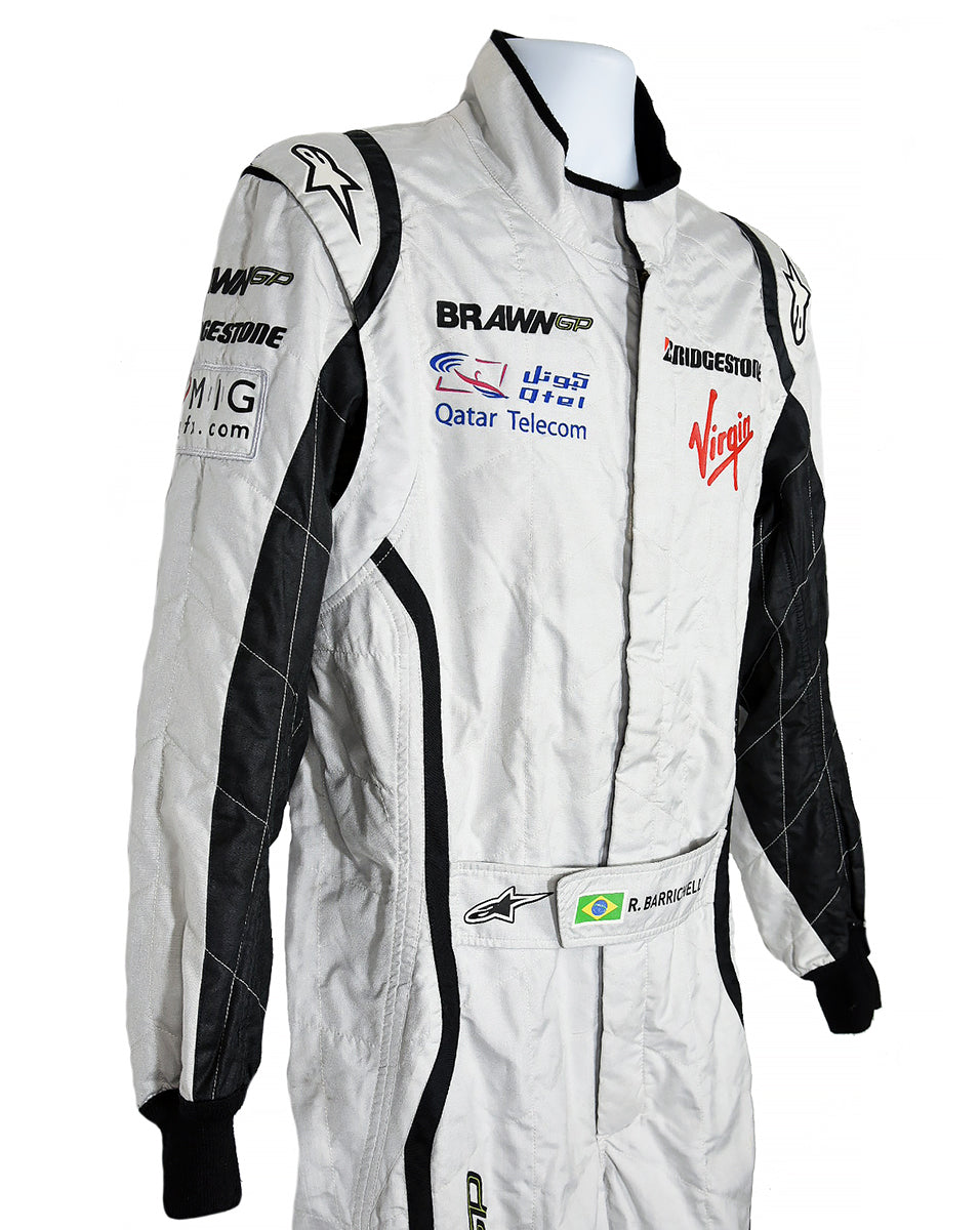 2009 Rubens Barrichello Race Used Brawn Abu Dhabi Grand Prix F1 Suit