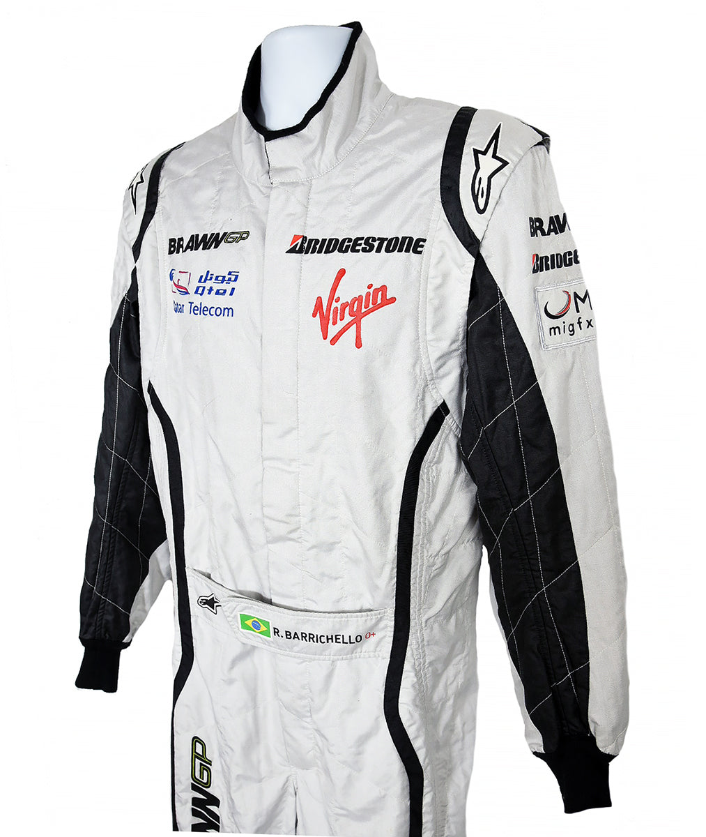 2009 Rubens Barrichello Race Used Brawn Abu Dhabi Grand Prix F1 Suit