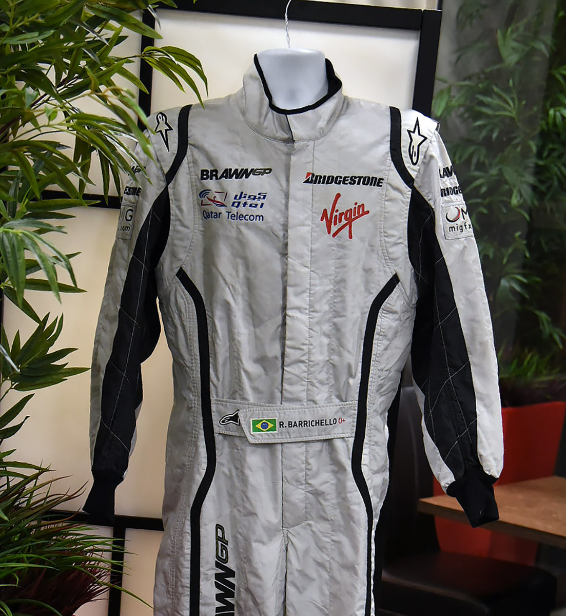 2009 Rubens Barrichello Race Used Brawn Abu Dhabi Grand Prix F1 Suit