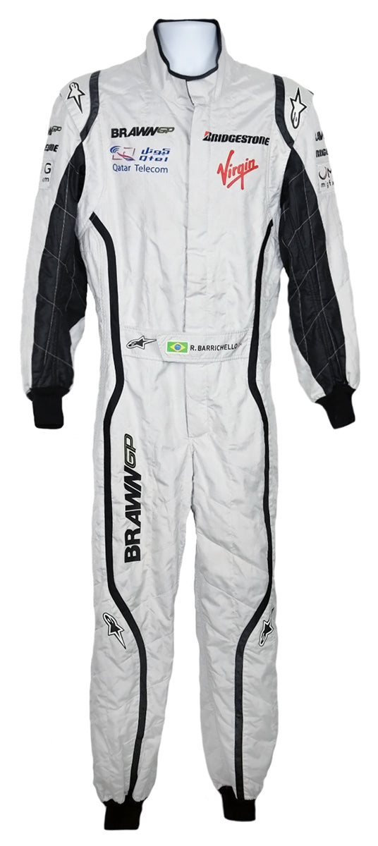 2009 Rubens Barrichello Race Used Brawn Abu Dhabi Grand Prix F1 Suit
