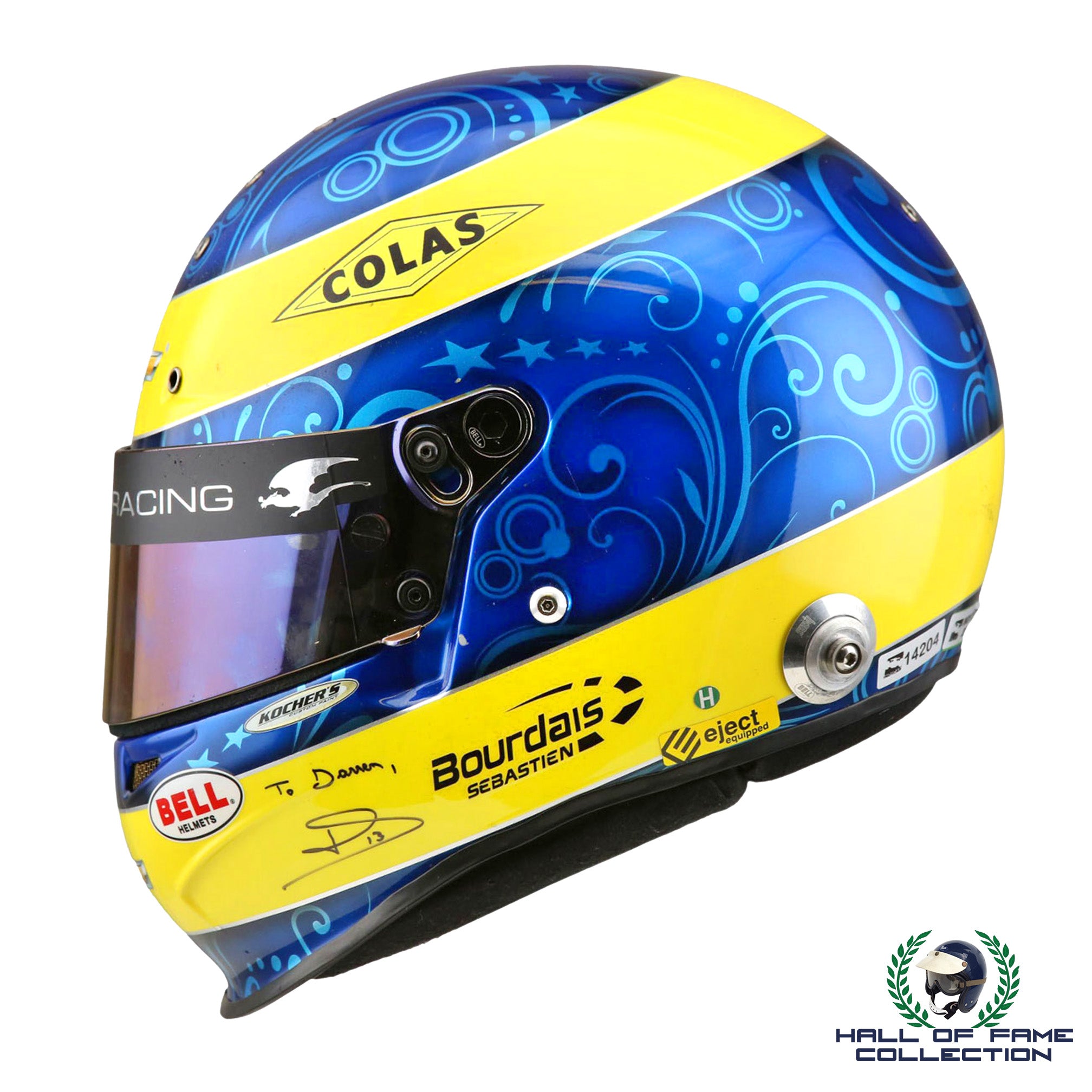 2012/13 Sebastien Bourdais Signed Race Used Dragon Racing Helmet, Suit, Gloves & Boots Set