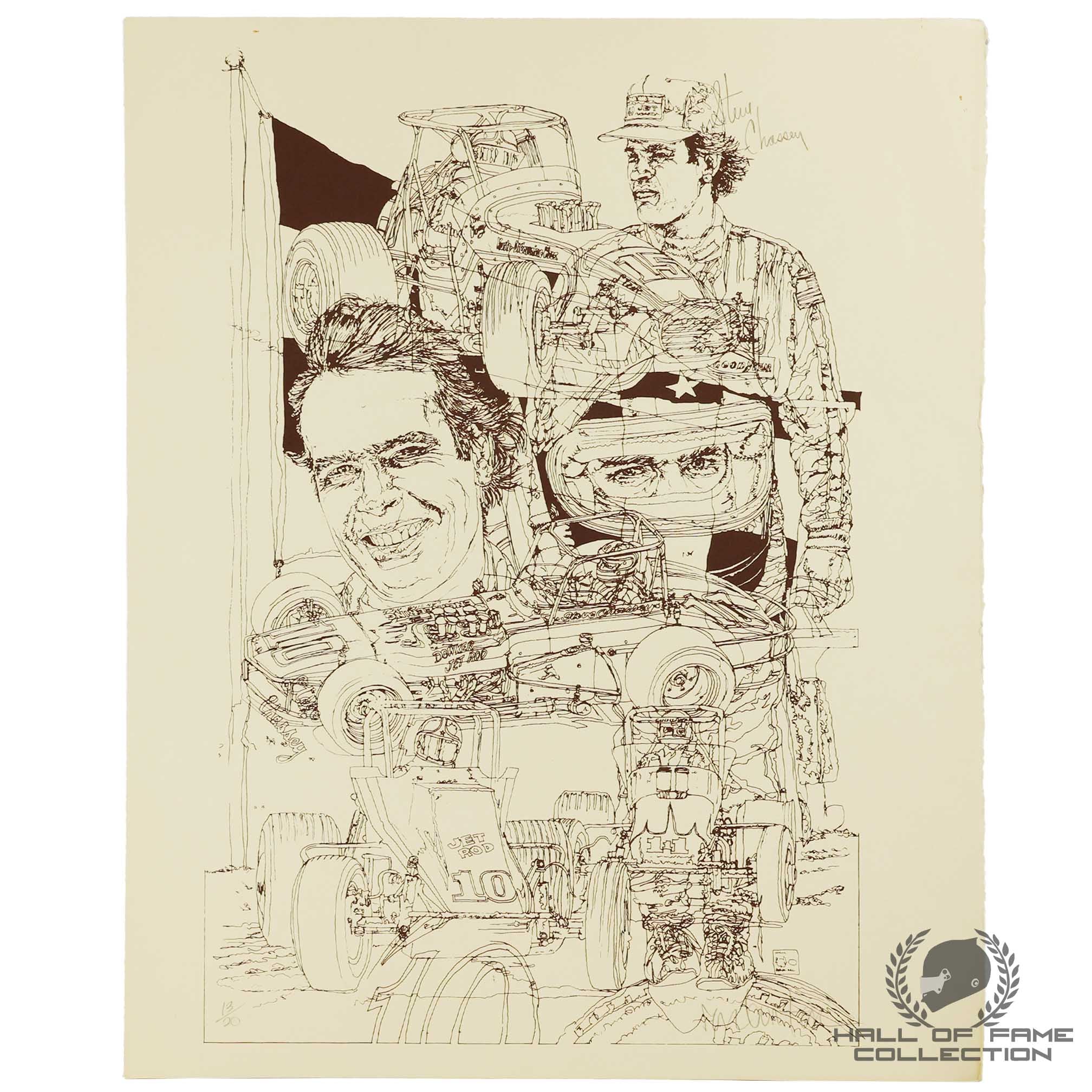 Steve Chassey Signed USAC Ron Burton Limited Edition /20 21x26" Print