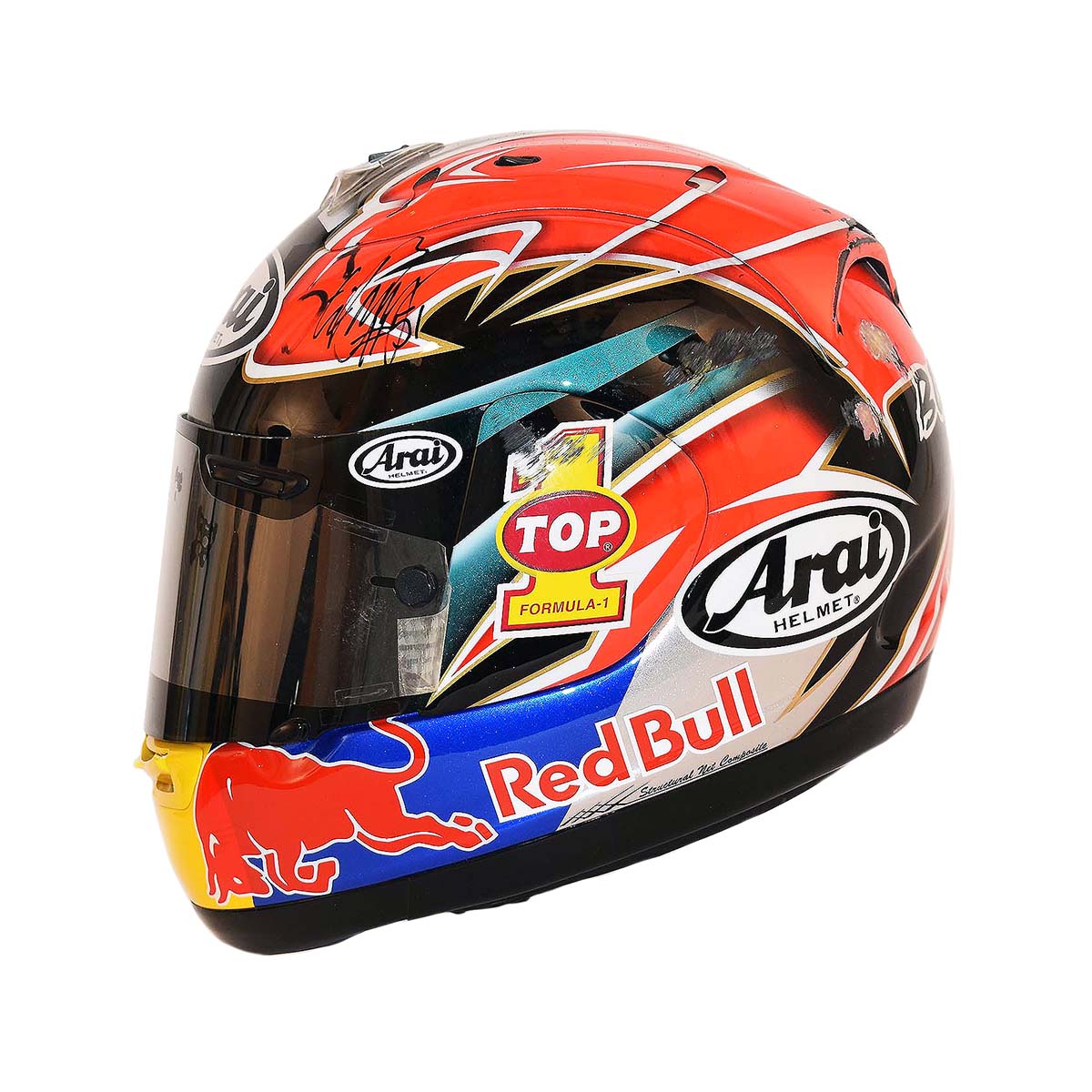 2007 Steve Bonsey Signed 125cc World Championship Race Used Red Bull Arai Helmet