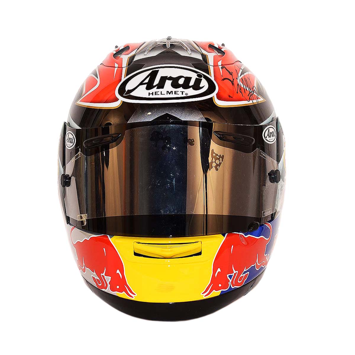 2007 Steve Bonsey Signed 125cc World Championship Race Used Red Bull Arai Helmet