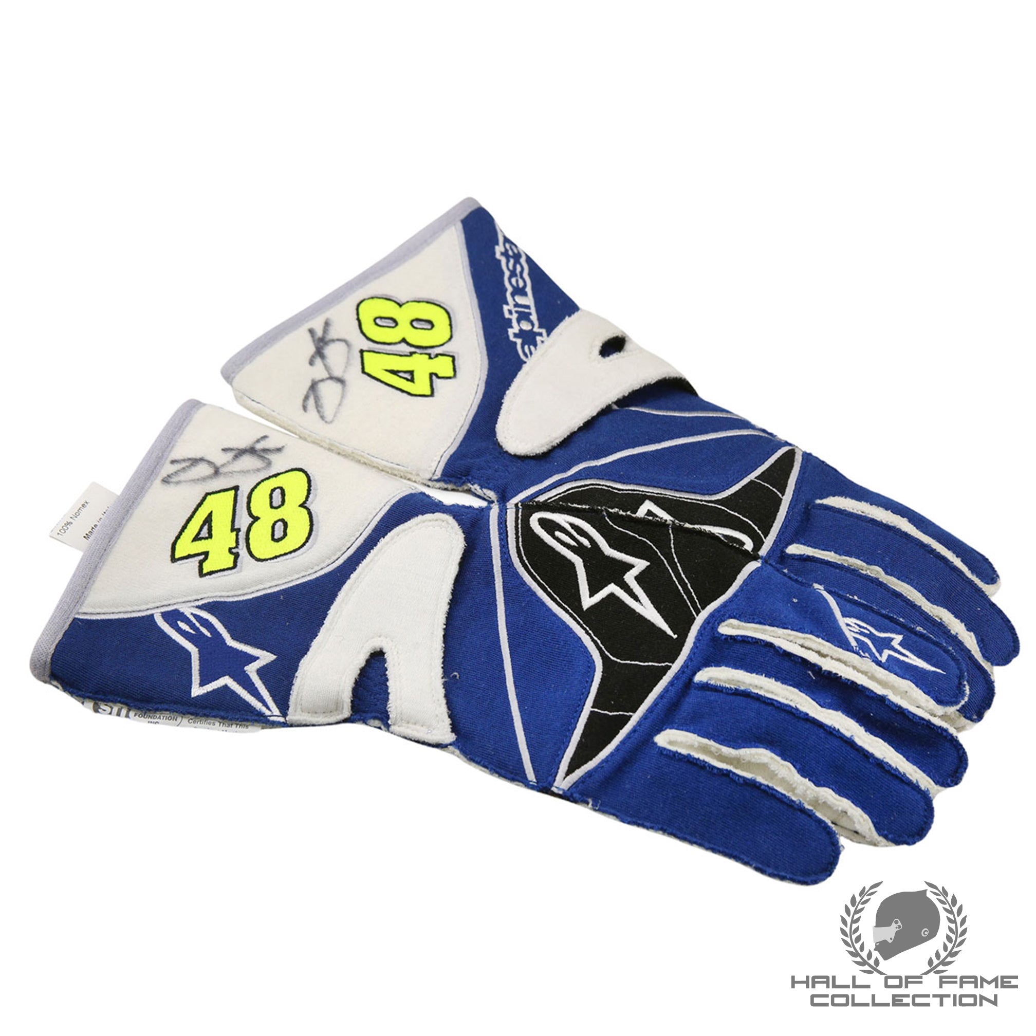 2016 Jimmie Johnson Signed Race Used Hendrick Motorsports Nascar Gloves