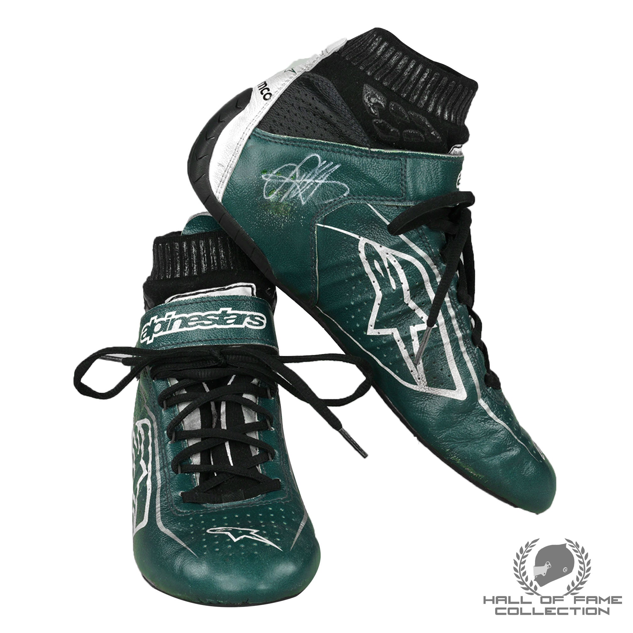 2022 Sebastian Vettel Signed Race Used Aston Martin F1 Boots