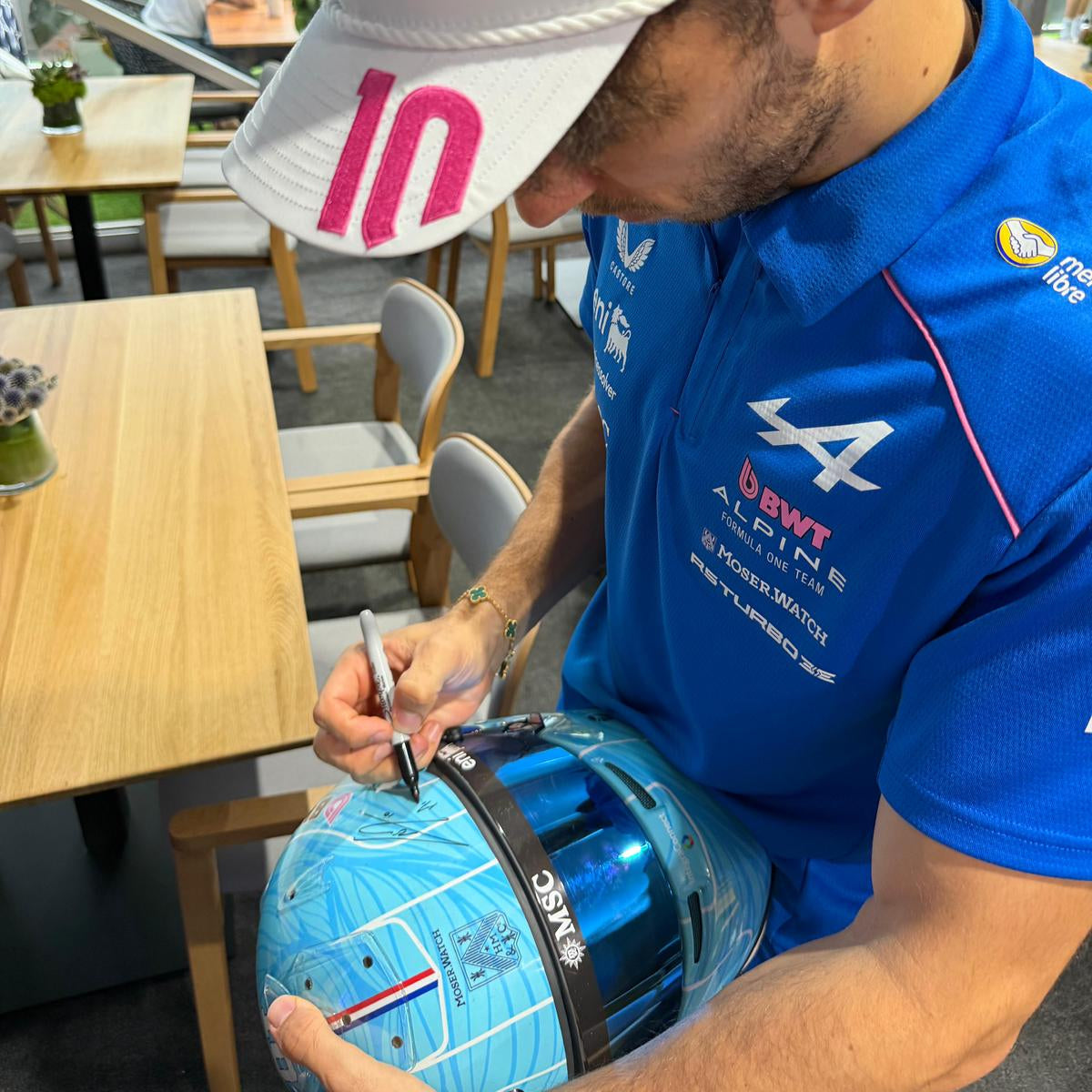 2026 Pierre Gasly Signed Race Used BWT Alpine F1 Helmet