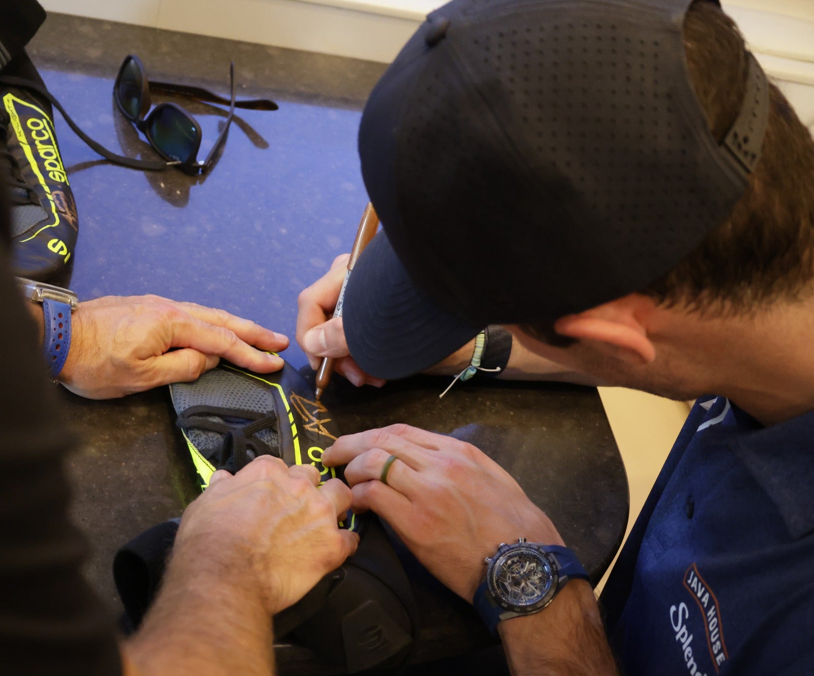 2025 Alexander Rossi Signed Race Used Ed Carpenter Racing IndyCar Boots