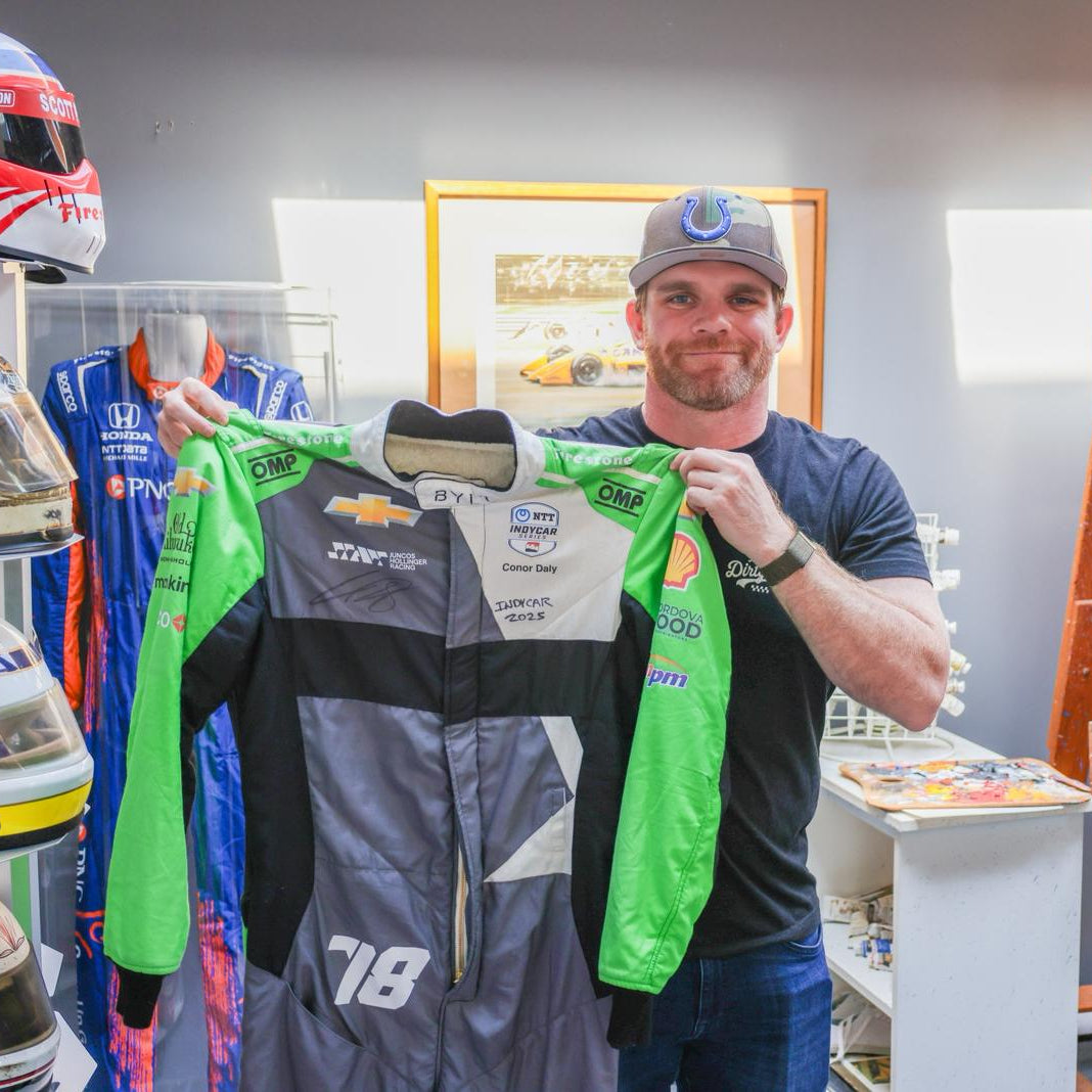 2025 Conor Daly Signed Race Used Juncos Hollinger Racing Indycar Suit