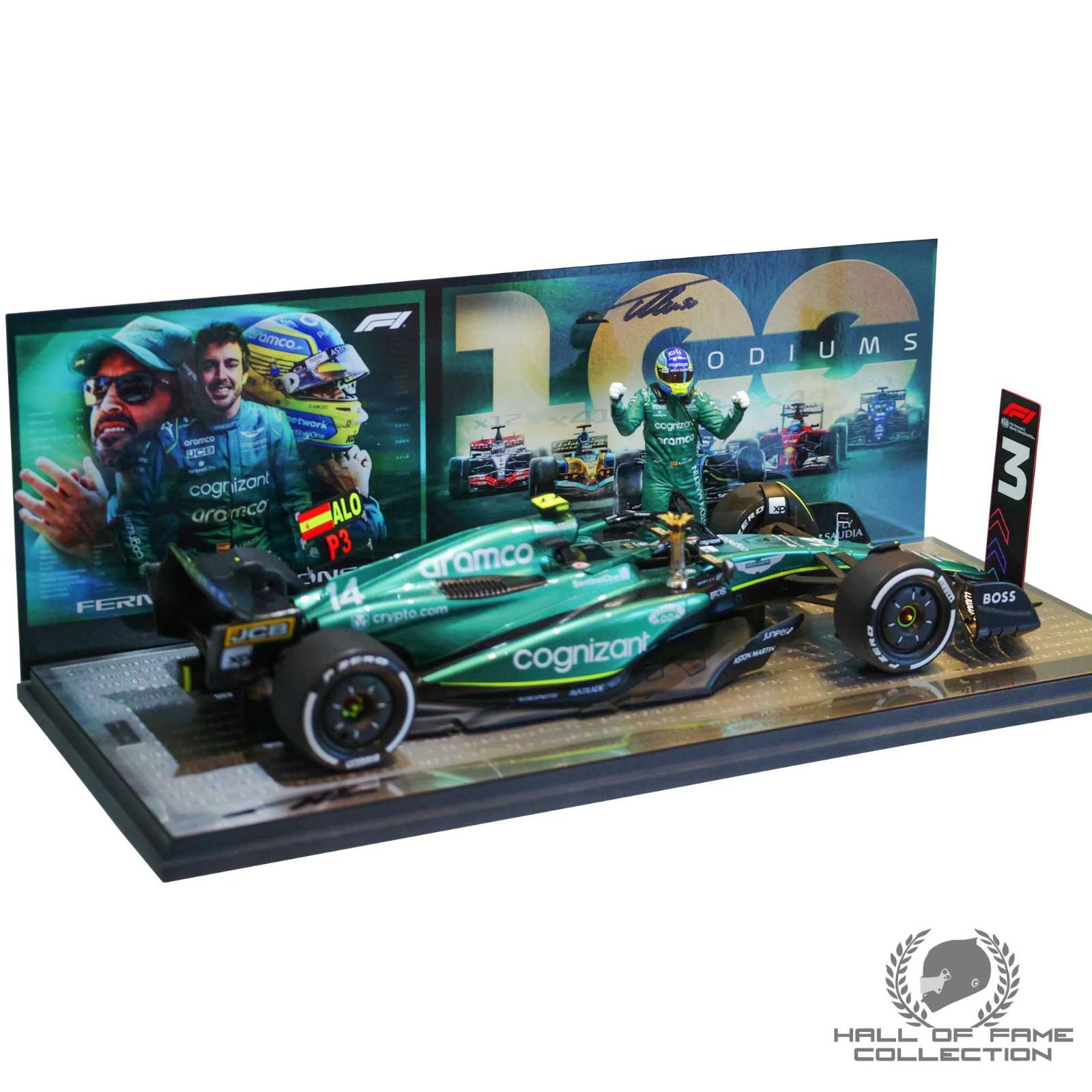 2023 Fernando Alonso Signed Saudi Arabian GP 100th Career Podium Aston Martin 1:18 F1 Model Car