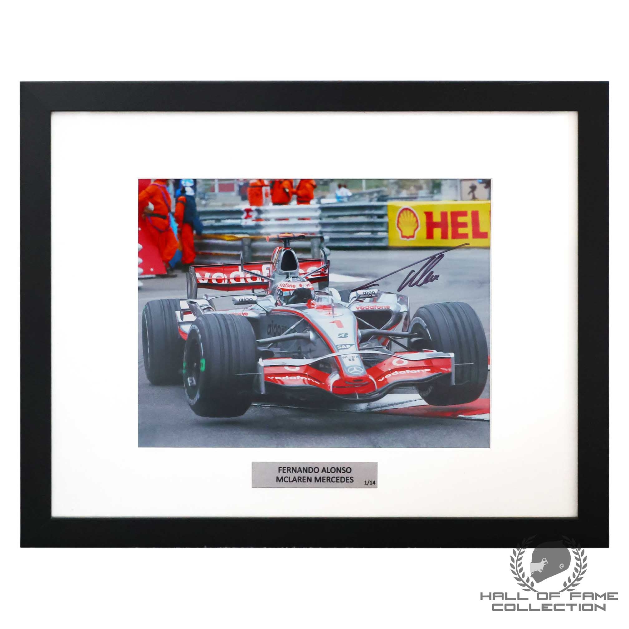 2007 Fernando Alonso Signed "Monaco" Limited Edition /14 8x10" Framed F1 Photo