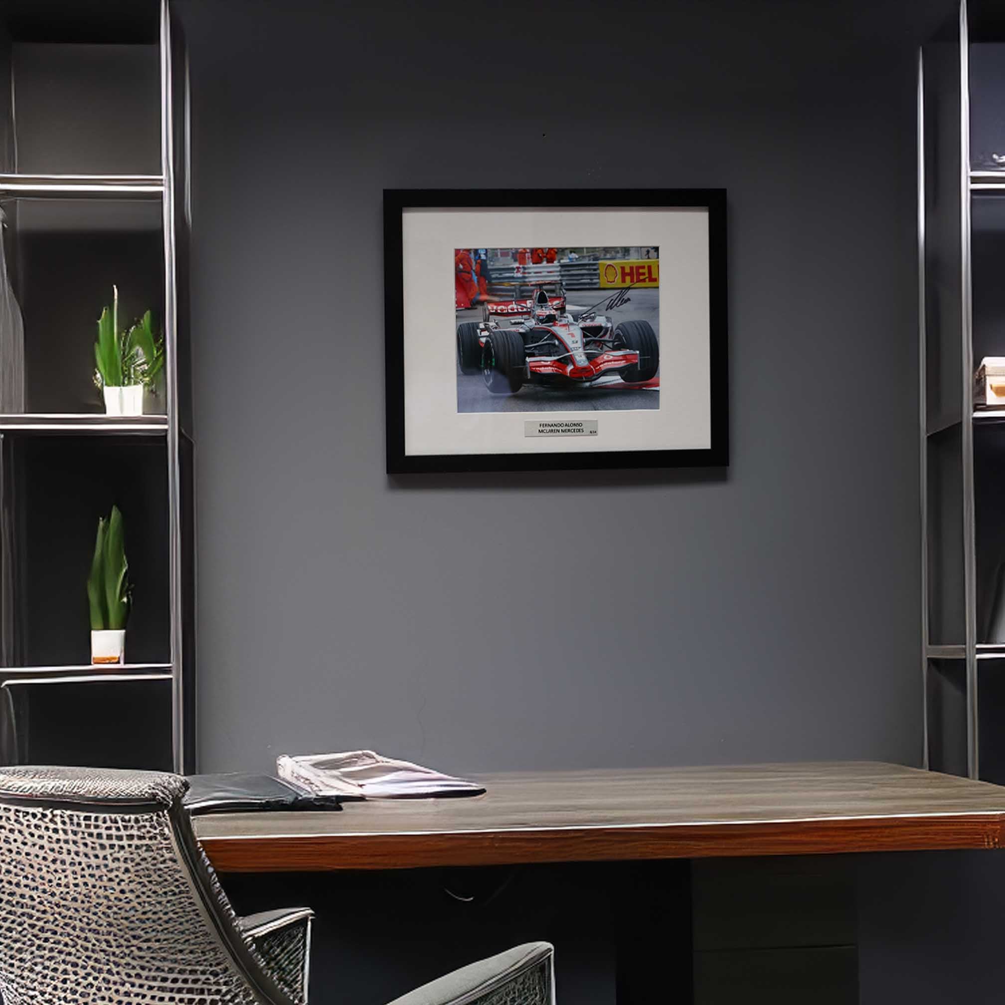 2007 Fernando Alonso Signed "Monaco" Limited Edition /14 8x10" Framed F1 Photo LV
