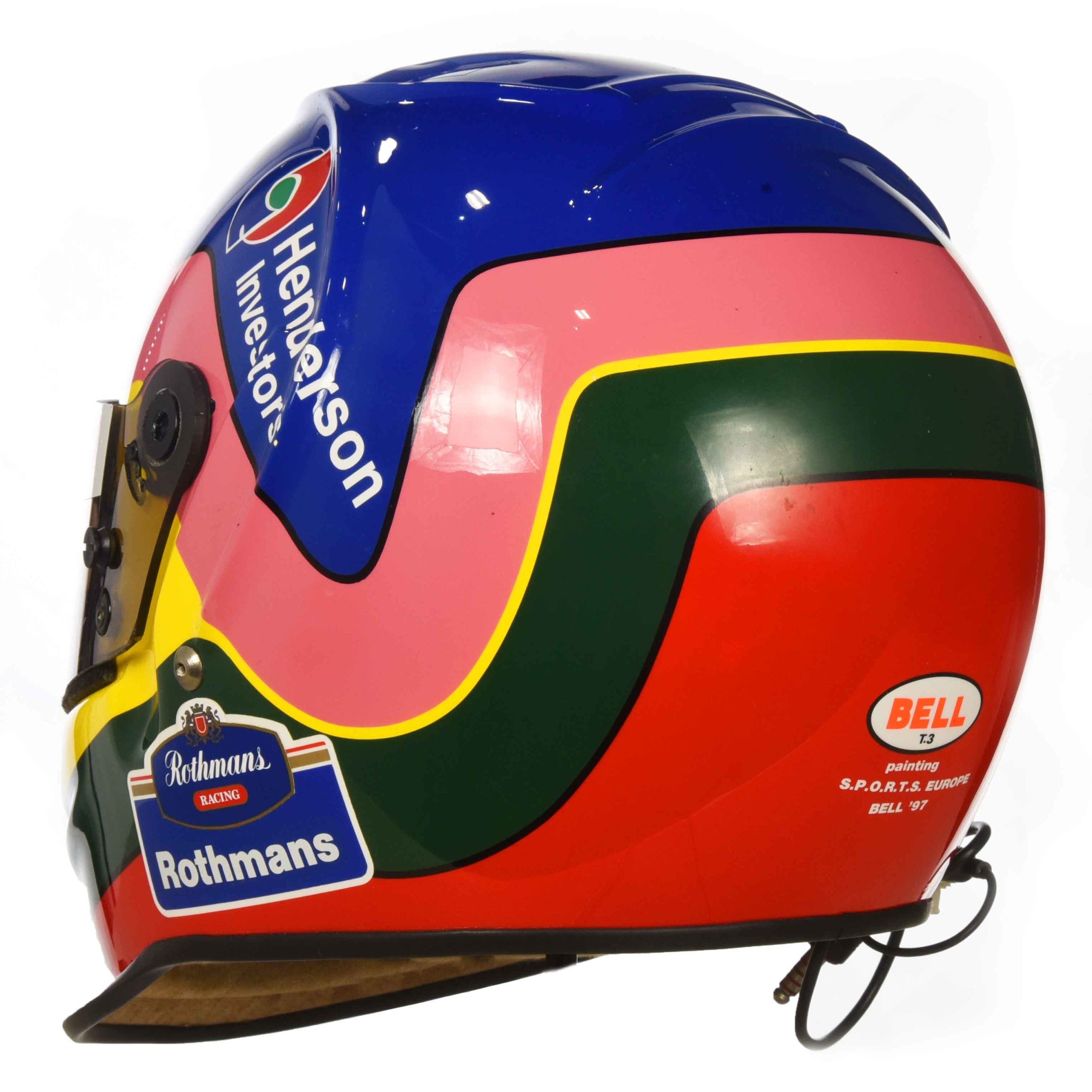1997 Jacques Villeneuve World Championship Used Rothmans Williams Renault Bell Dominator F1 Helmet