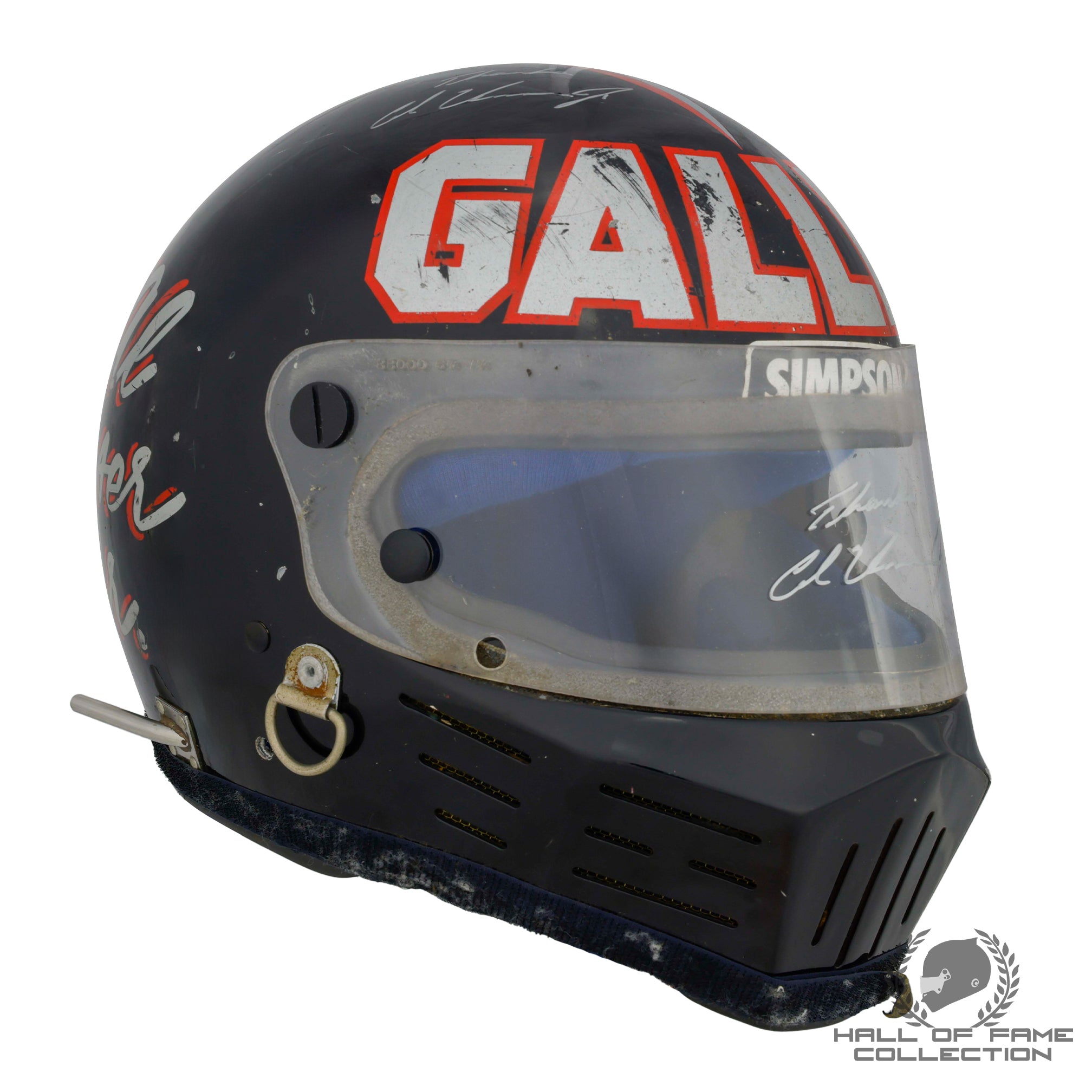 1984 Al Unser Jr. Signed Race Used Galles Racing Simpson Bandit IndyCar Helmet