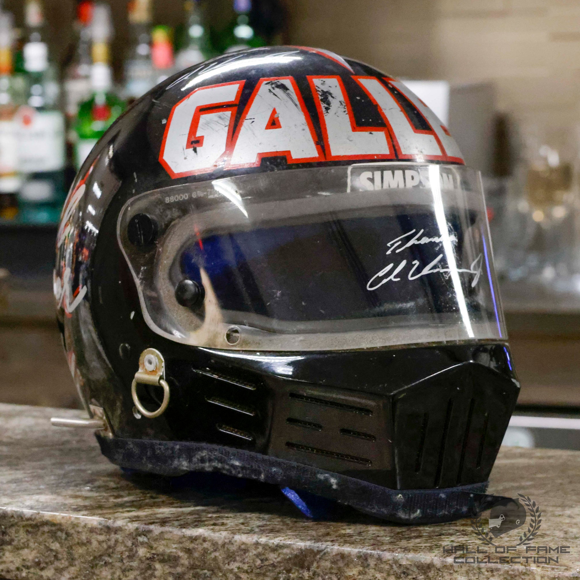 1984 Al Unser Jr. Signed Race Used Galles Racing Simpson Bandit IndyCar Helmet