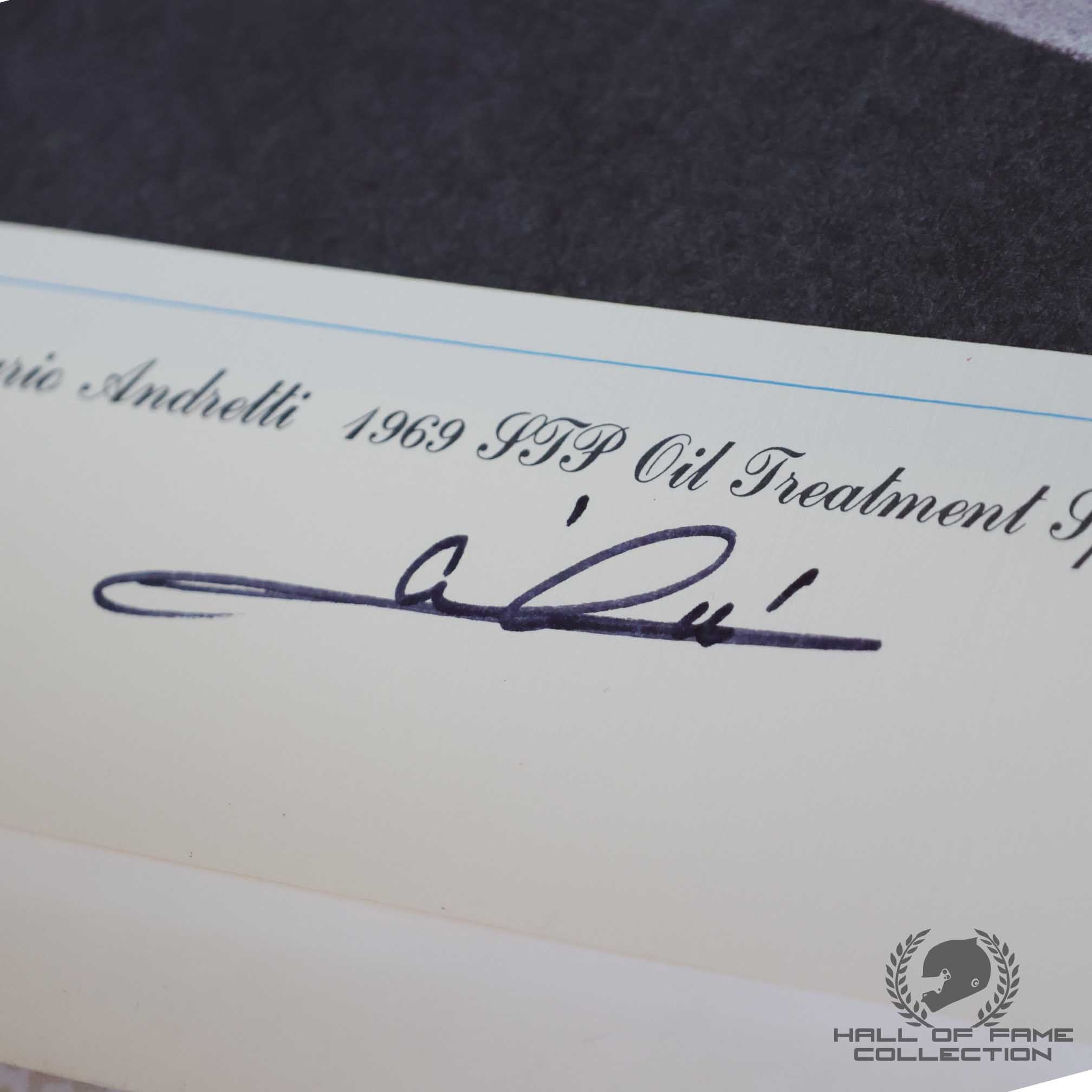 1969 Mario Andretti Signed Indy 500 Win Ron Burton 16x20" Print