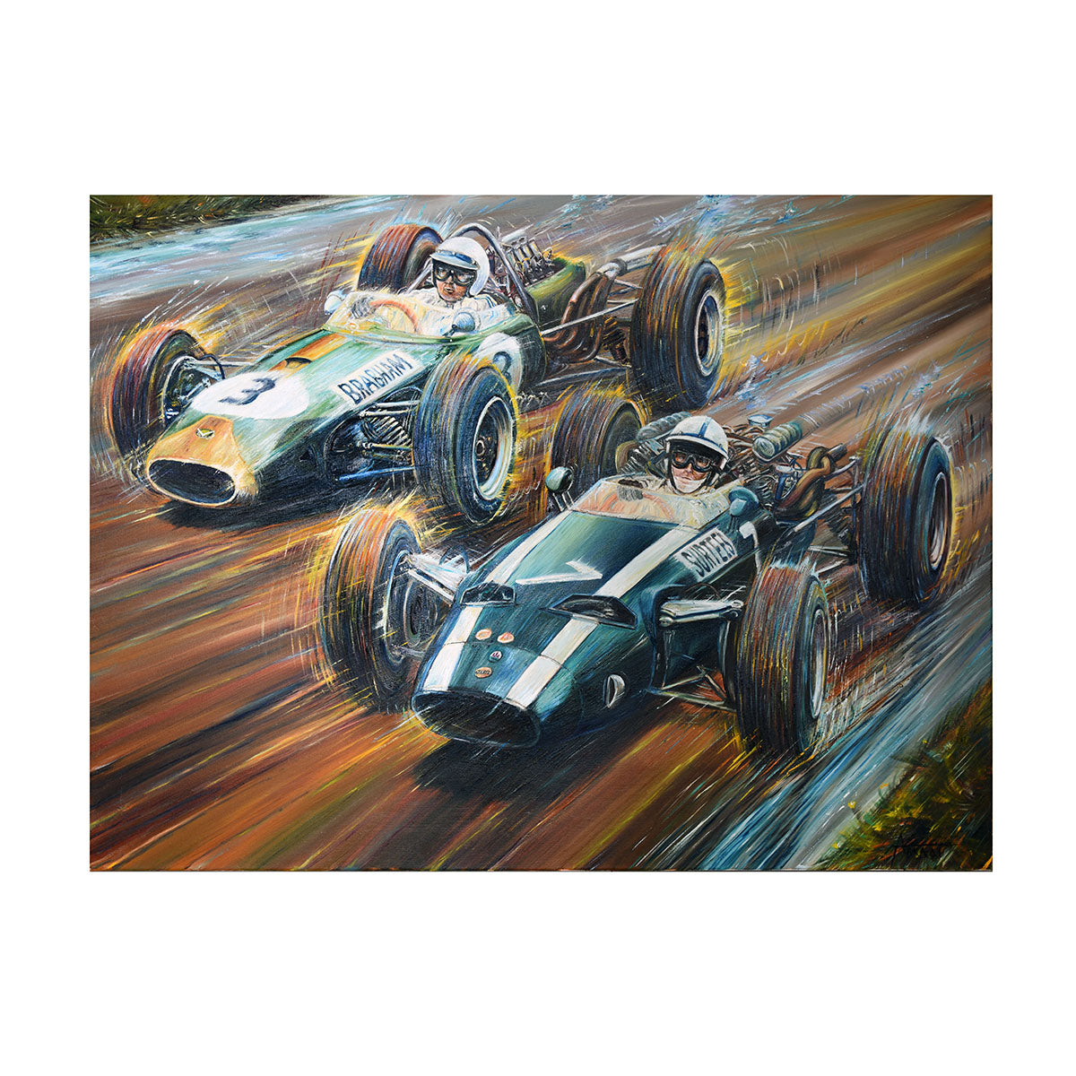 1966 Brabham/Surtees German Grand Prix Arkadi Original Artwork